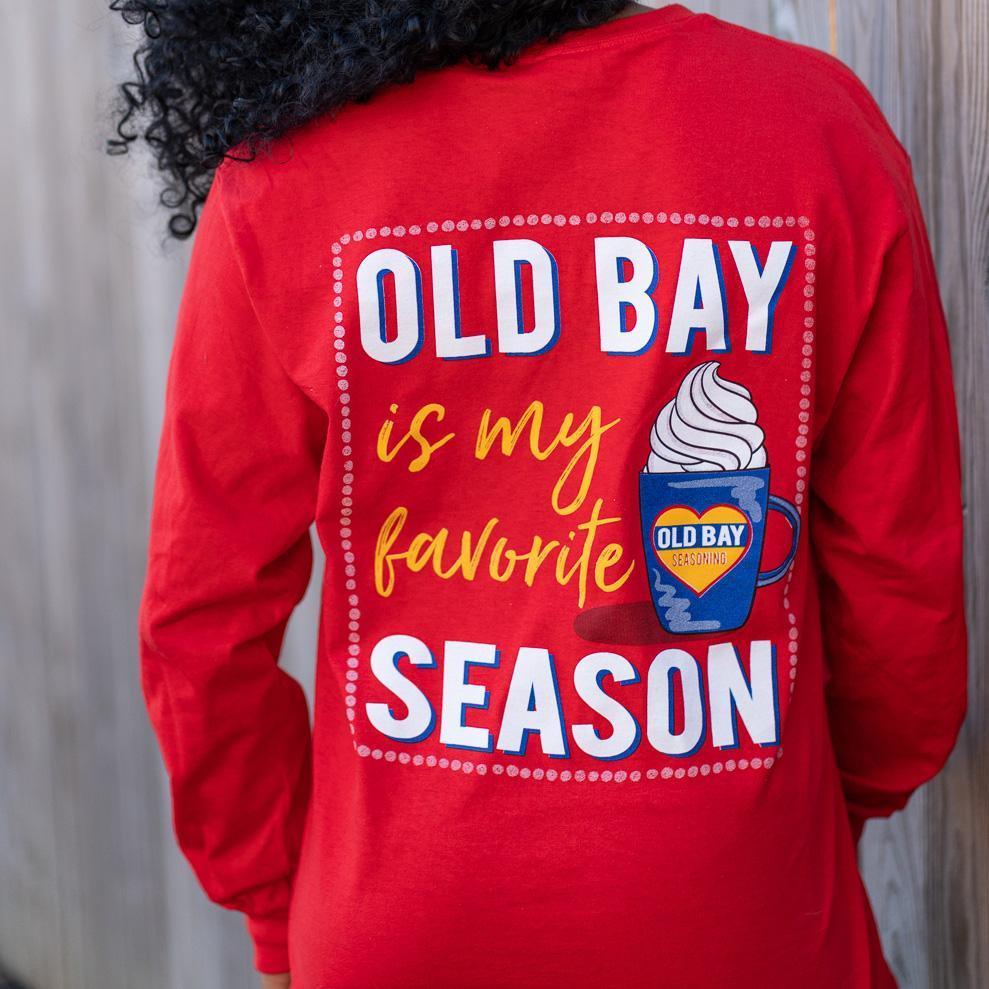 Old Bay Is My Favorite Season (Red) / Long Sleeve Shirt - Route One Apparel