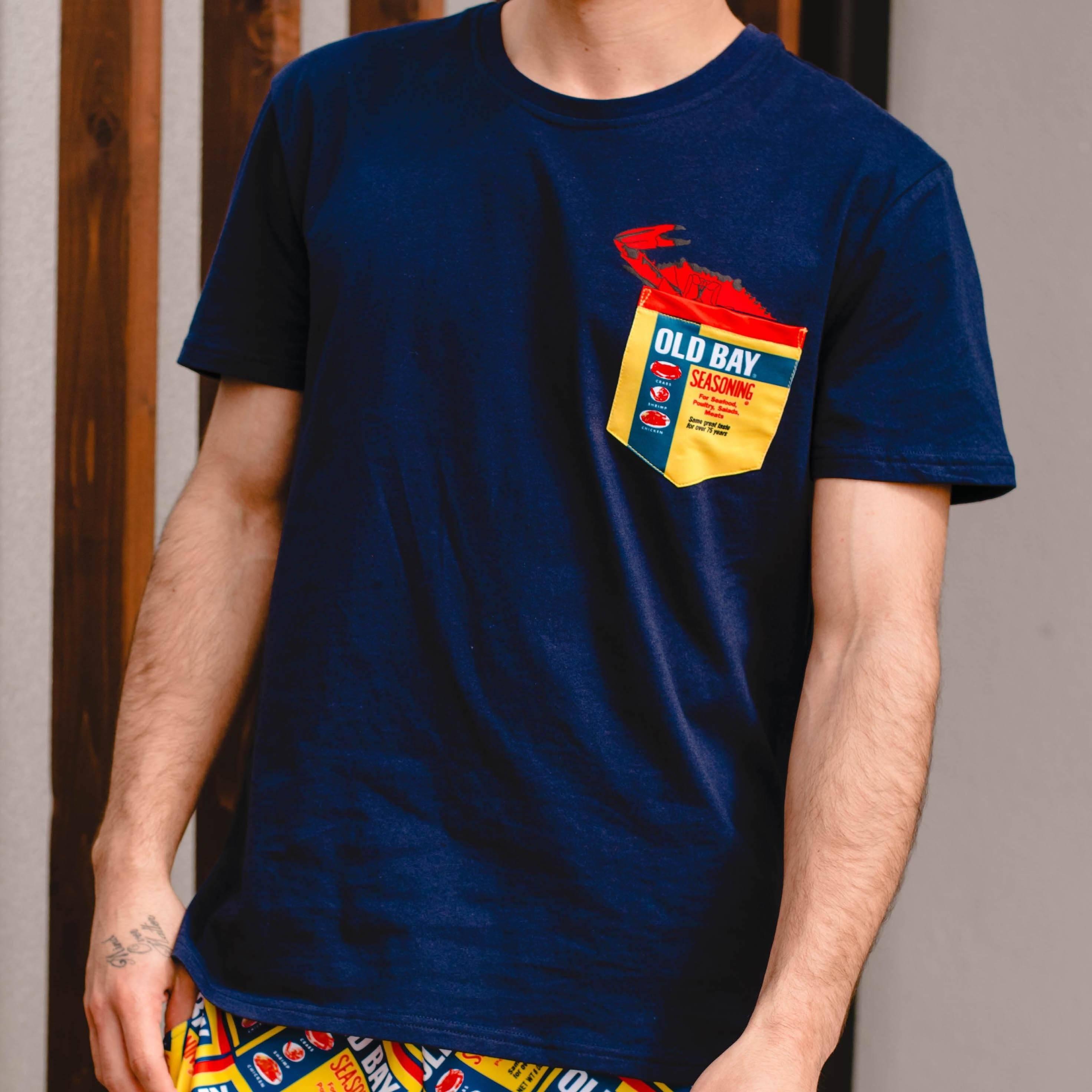 Old Bay Can w/ Crab (Navy) / Pocket Shirt - Route One Apparel