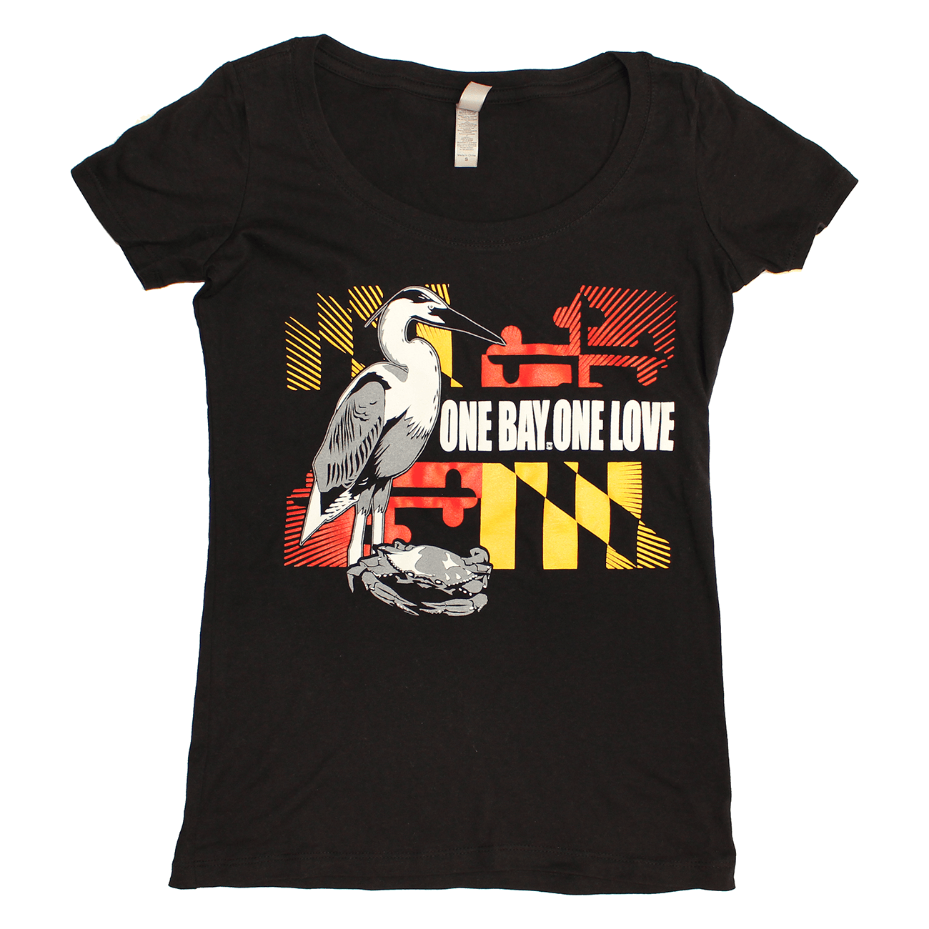 One Bay One Love (Black) / Ladies Scoop Neck Shirt - Route One Apparel