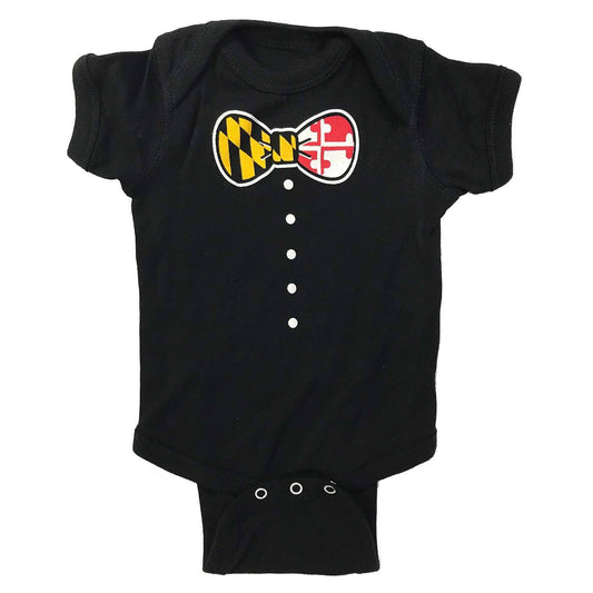 Maryland Bow Tie (Black) / Baby Onesie - Route One Apparel