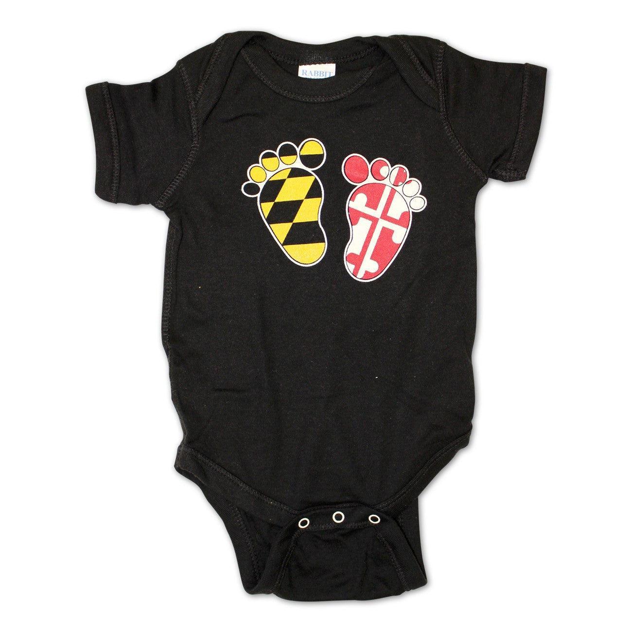 Maryland Feet (Black) / Baby Onesie - Route One Apparel