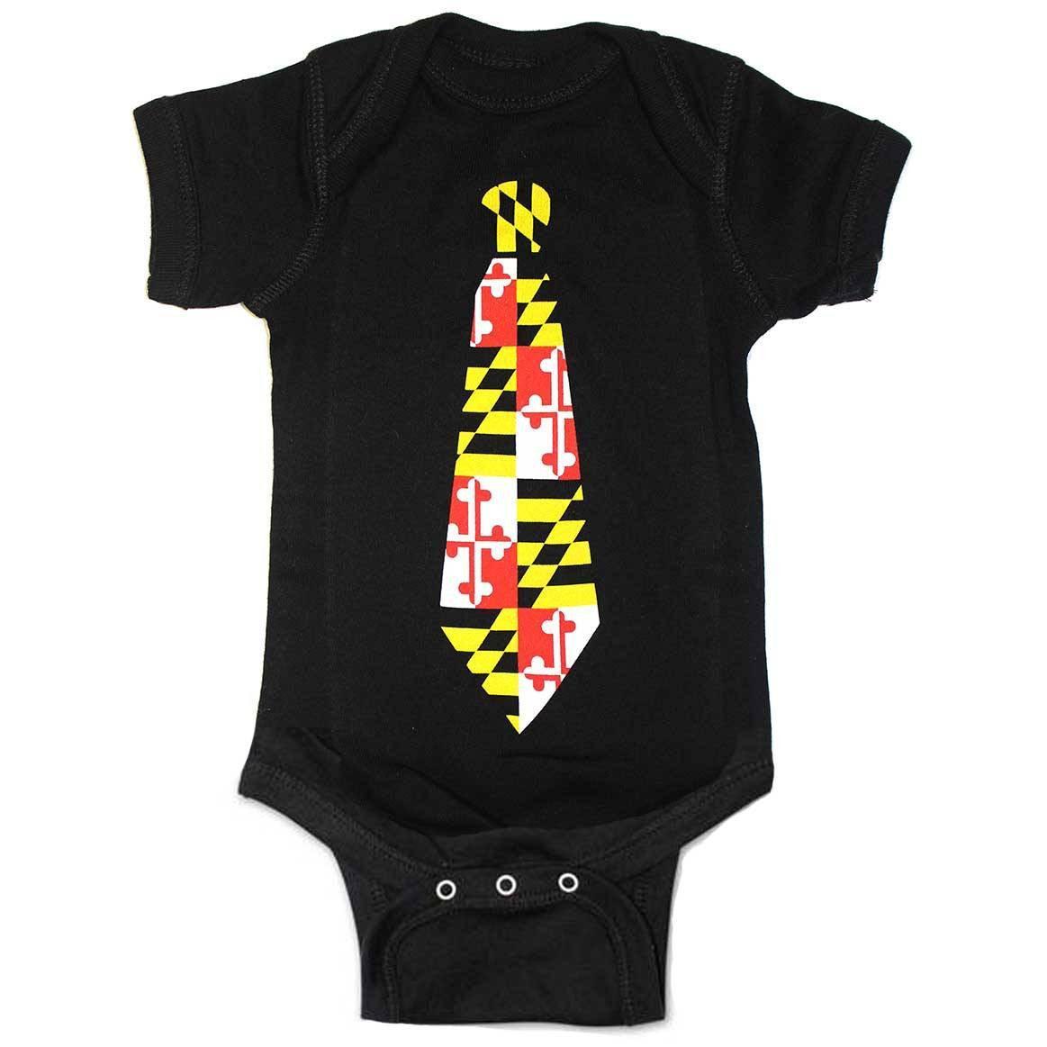 Maryland Tie (Black) / Baby Onesie - Route One Apparel
