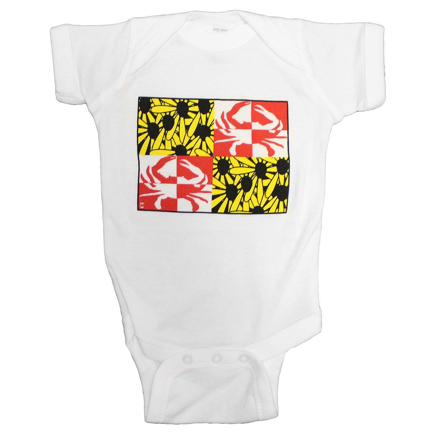 Crabby Susan (White) / Baby Onesie - Route One Apparel