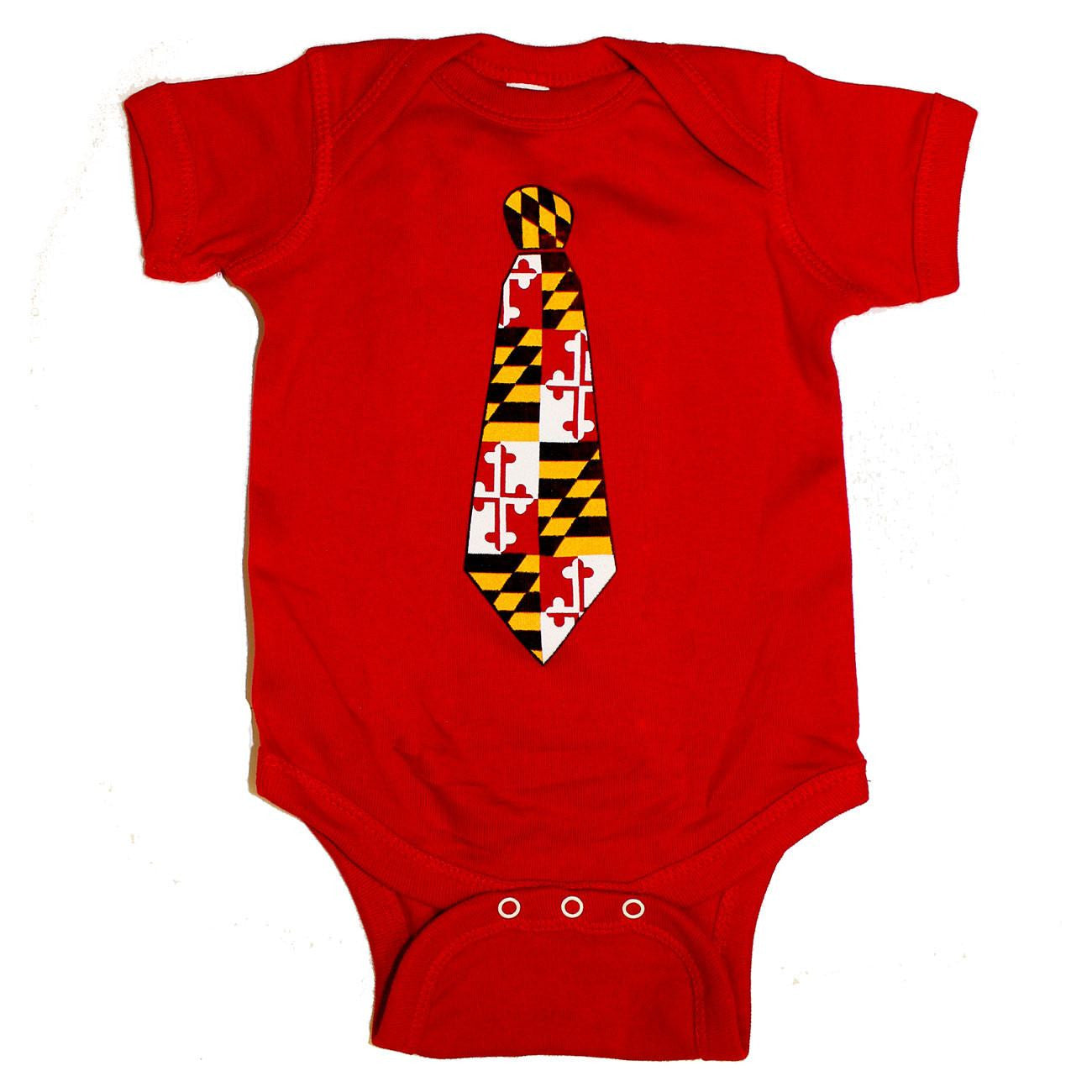 Maryland Tie (Red) / Baby Onesie - Route One Apparel