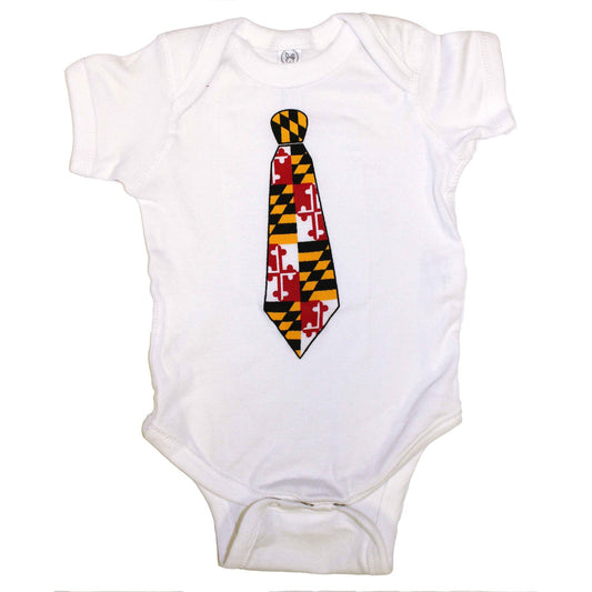 Maryland Tie (White) / Baby Onesie - Route One Apparel