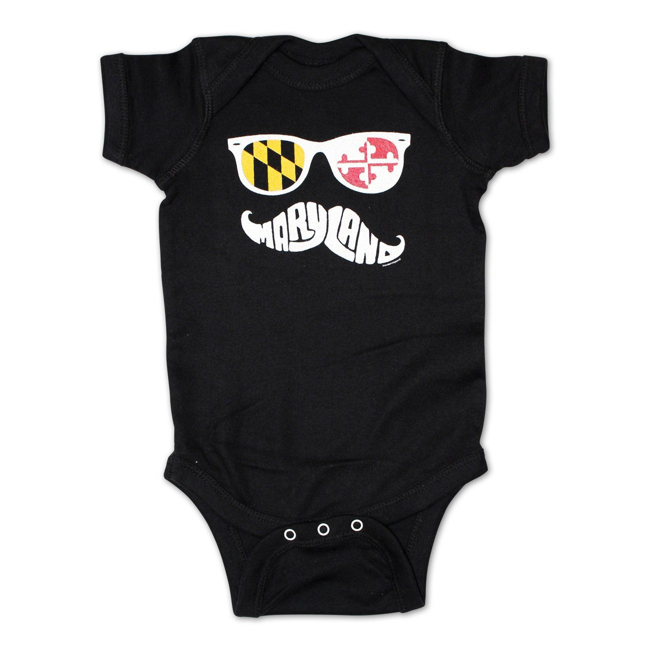Maryland Mustache (Black) / Baby Onesie - Route One Apparel