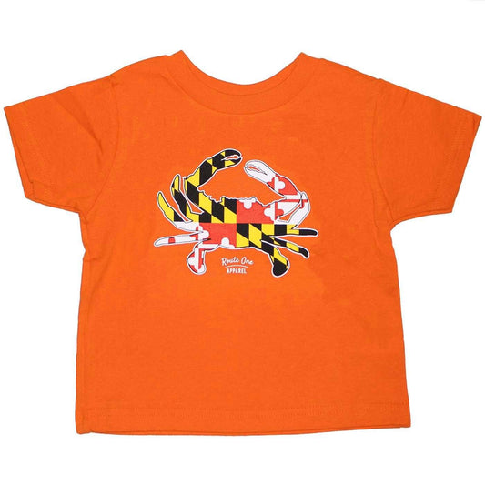 Maryland Full Flag Crab (Orange) / *Toddler* Shirt - Route One Apparel