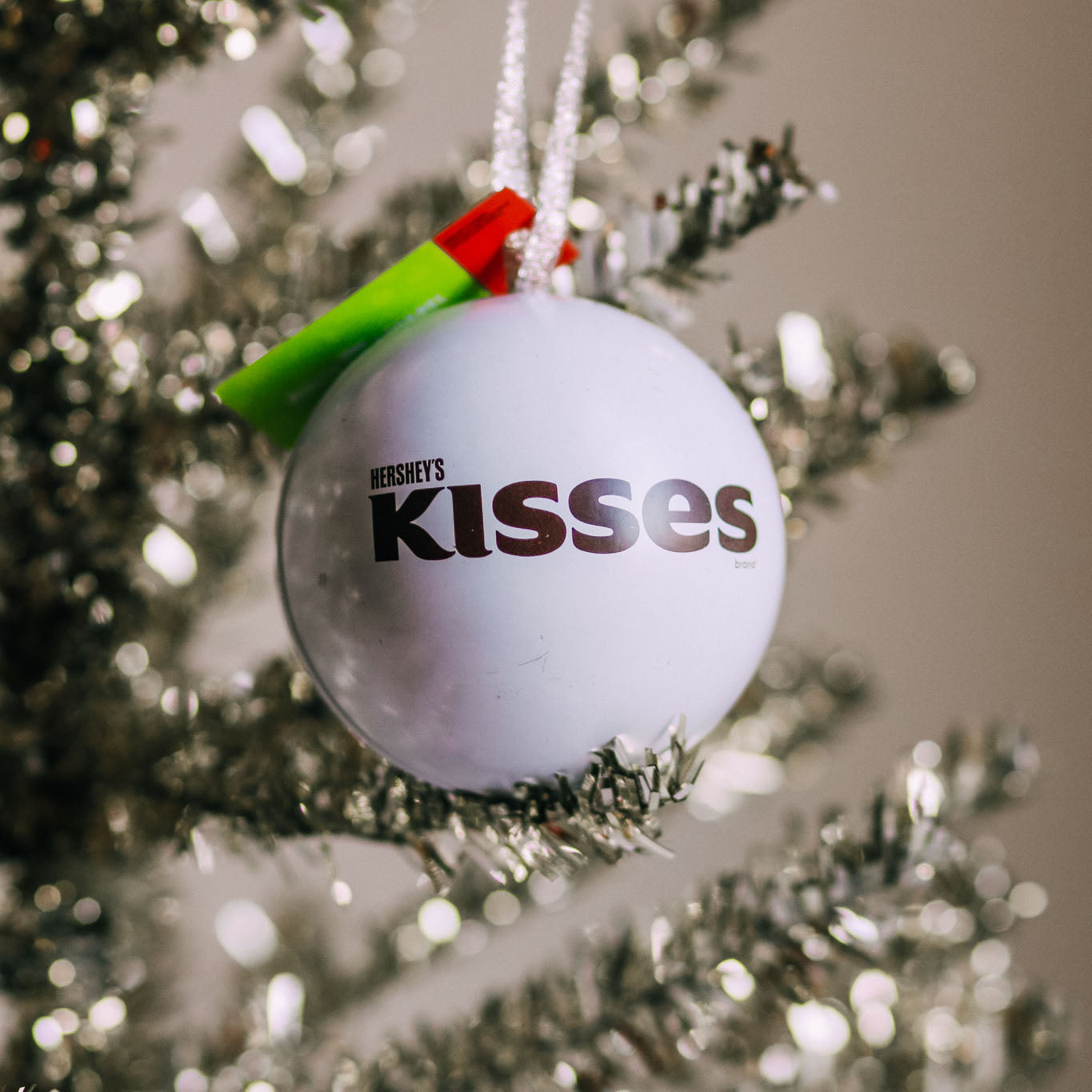 HERSHEY'S KISSES Logo (Silver)  / Tin Ball Ornament - Route One Apparel