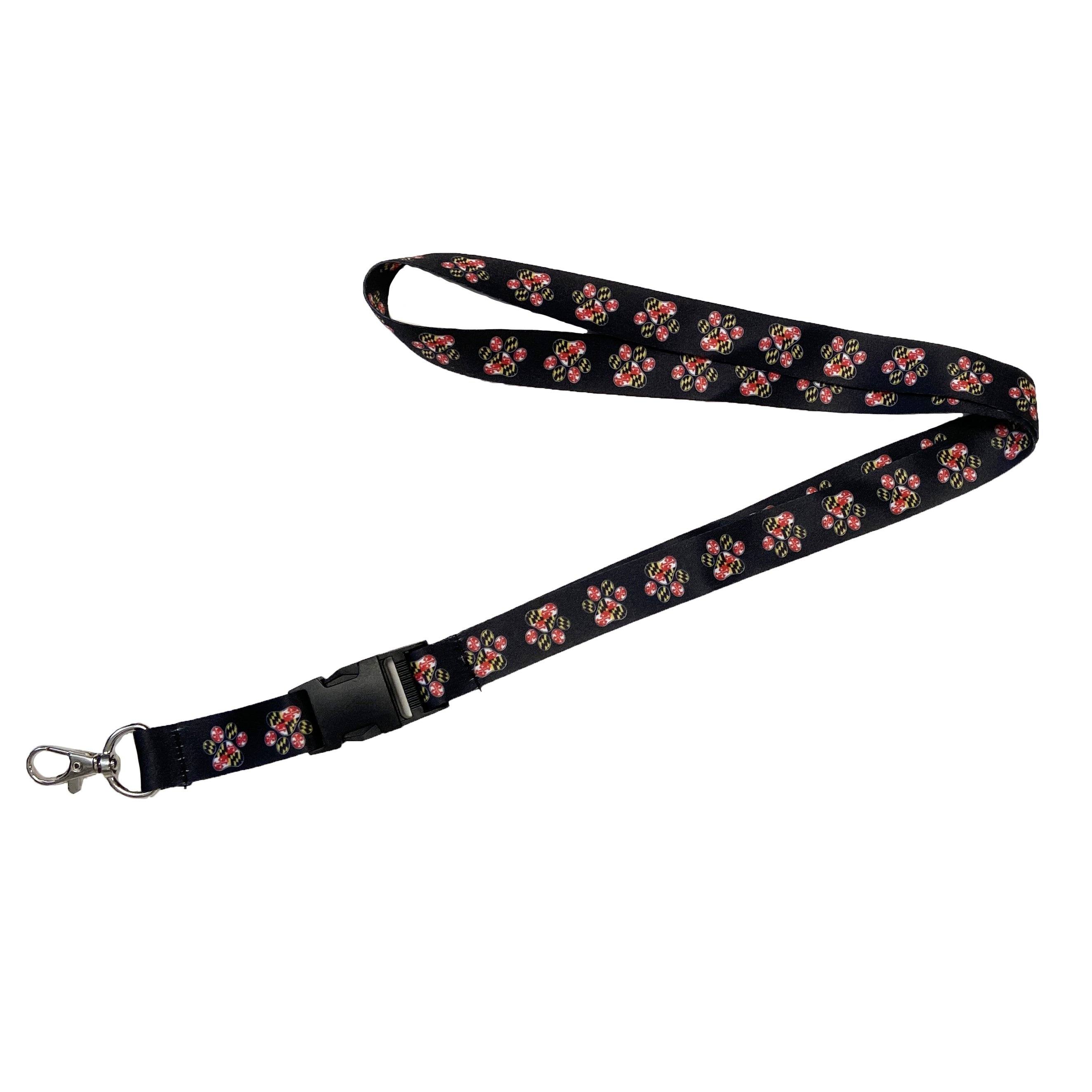 Maryland Paw Print (Black) / Lanyard - Route One Apparel