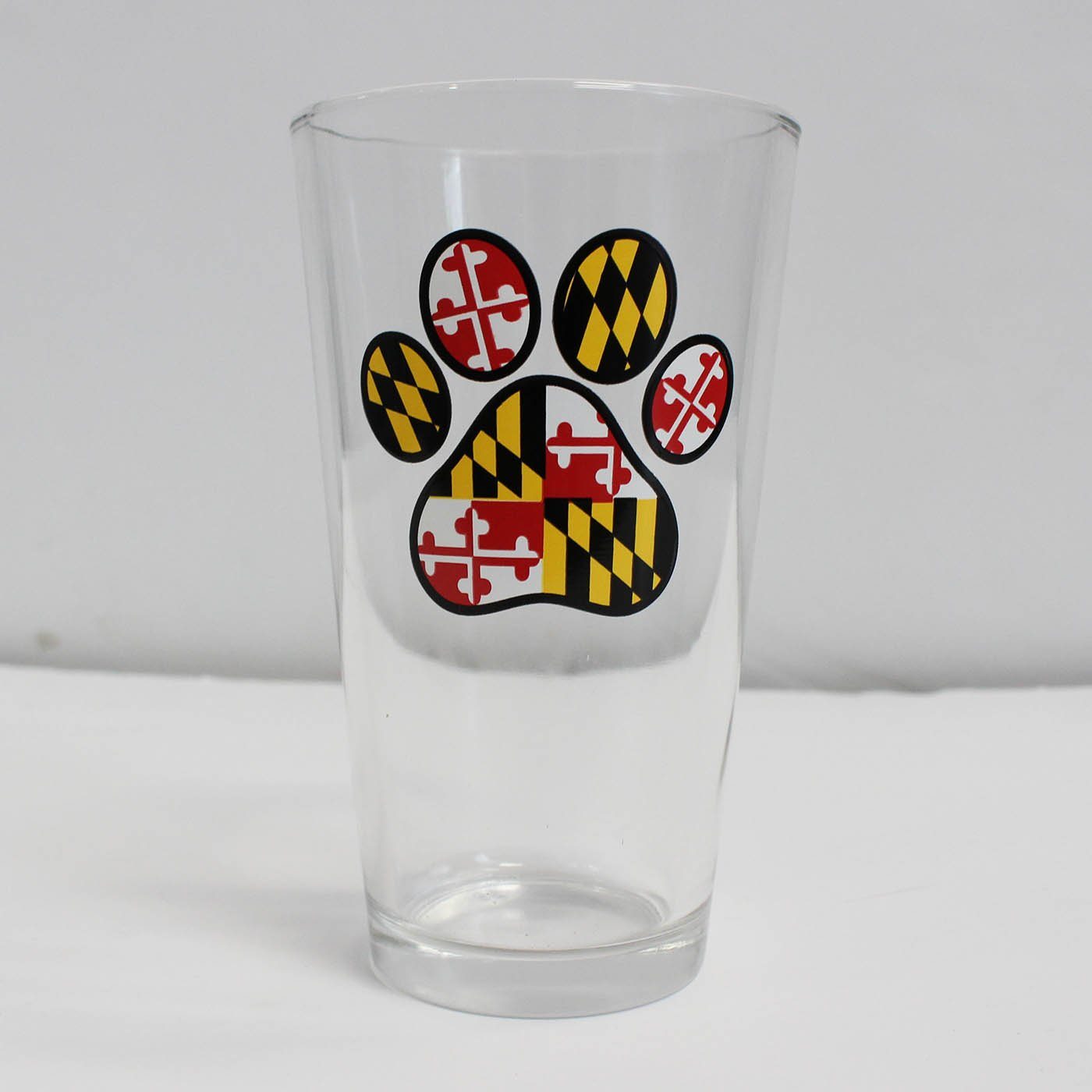 Maryland Paw Print / Pint Glass - Route One Apparel