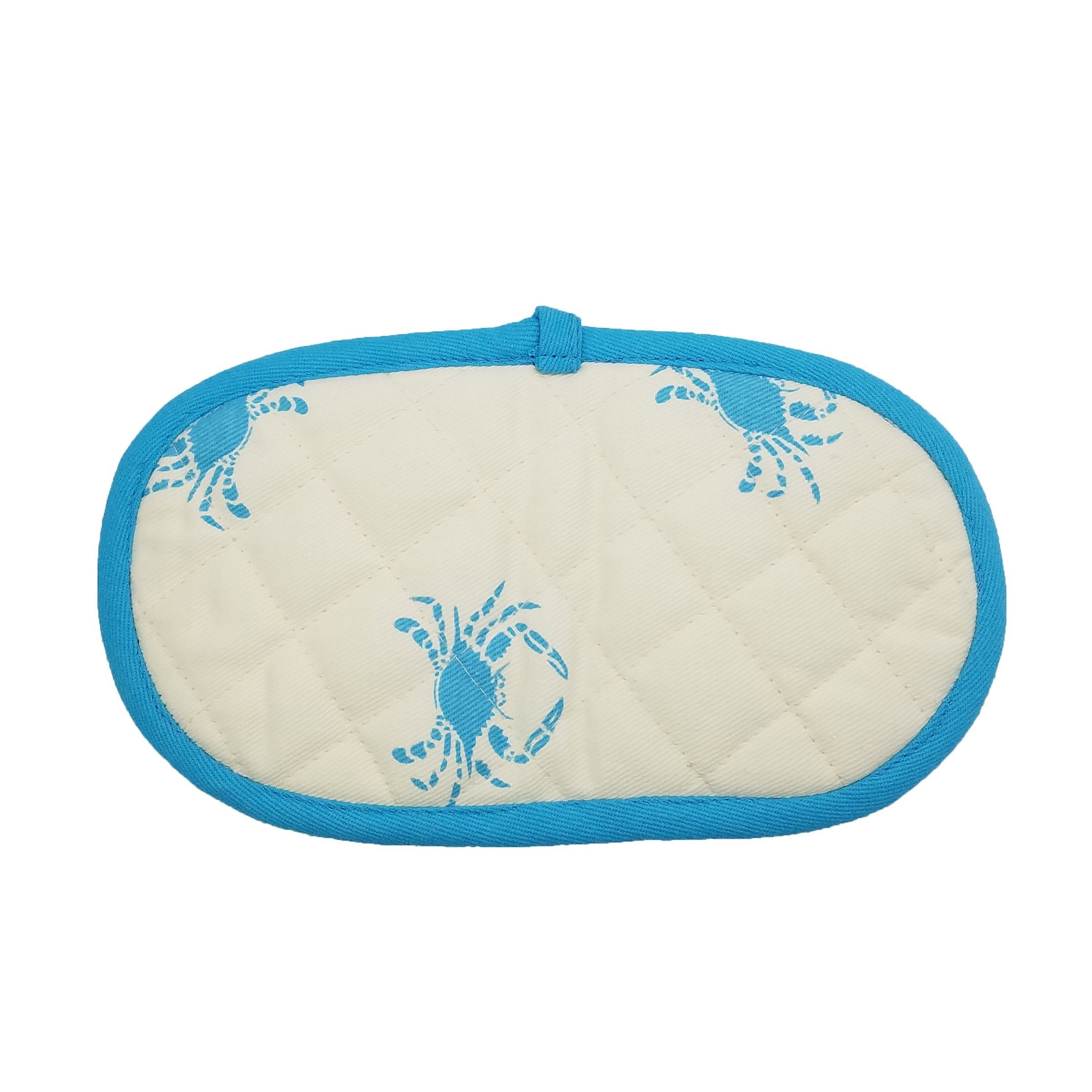 Blue Crab (White & Tropical Blue) / Pincher Potholder - Route One Apparel