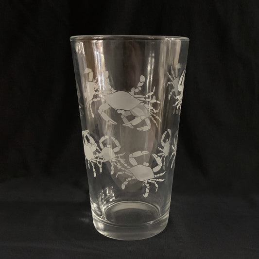 Crab Etched Pattern / Pint Glass - Route One Apparel