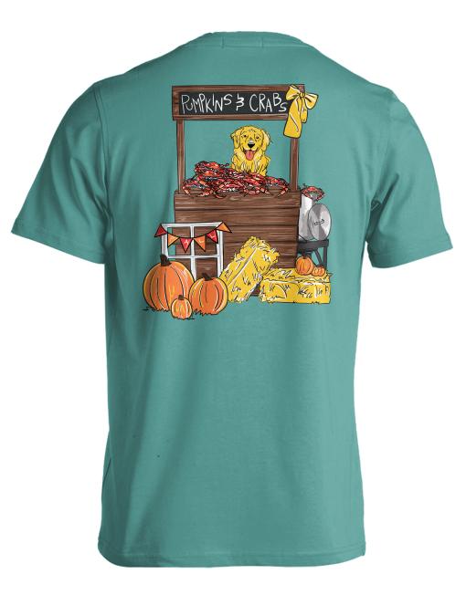 Pumpkins & Crabs Stand (Seafoam) / Shirt - Route One Apparel