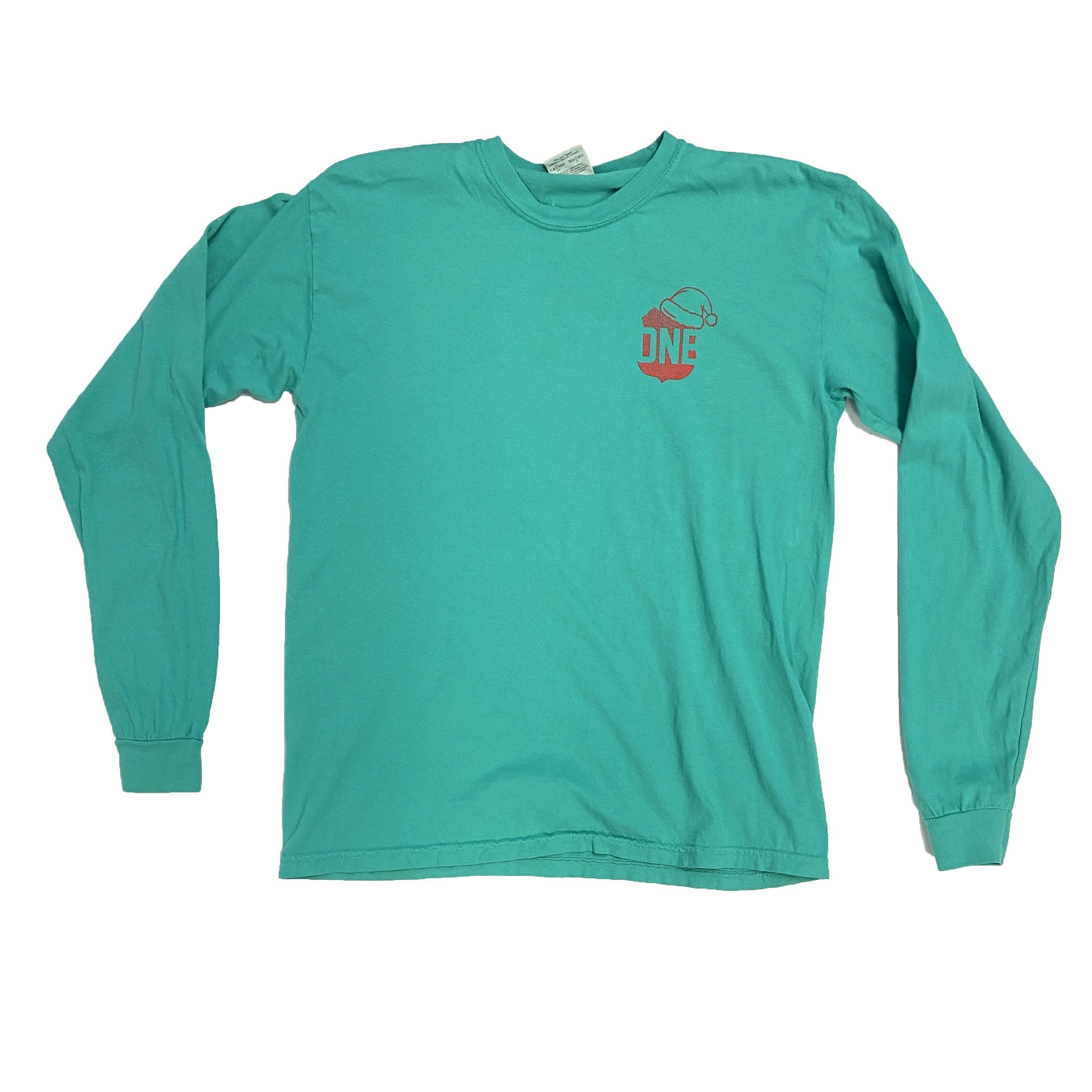 Puppy Gift - Happy Holidays (Island Green)  / Long Sleeve Shirt - Route One Apparel