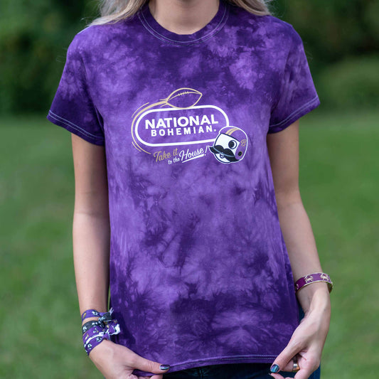 Take It To The House - National Bohemian Football (Purple Tie Dye) / Shirt - Route One Apparel