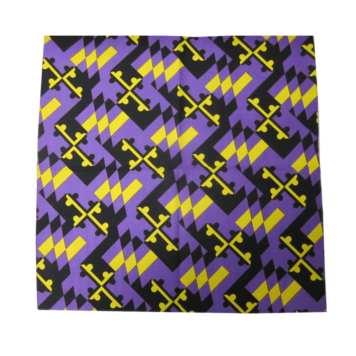 Purple & Gold Maryland Flag / Bandana (22 x 22 inch) - Route One Apparel