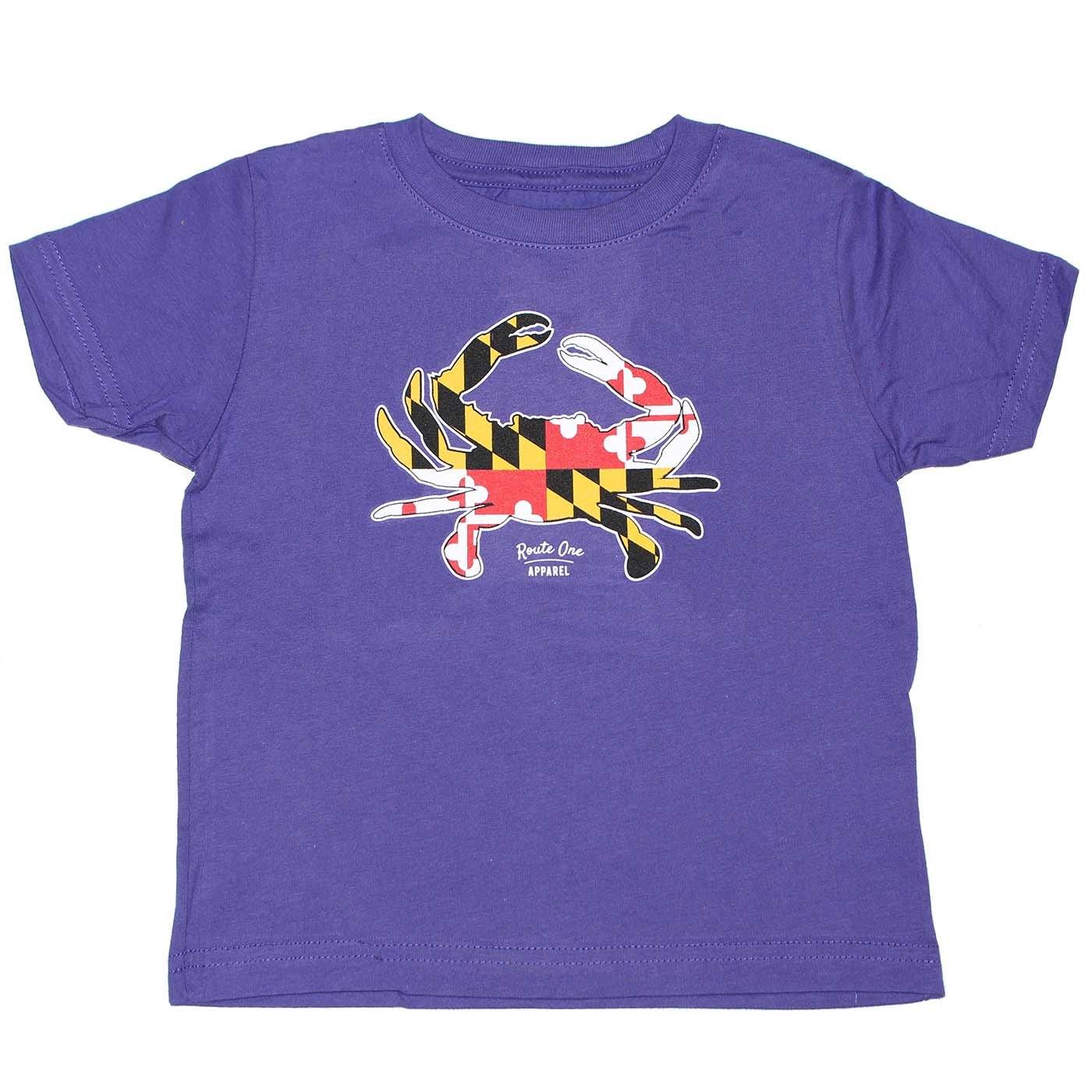Maryland Full Flag Crab (Purple) / *Toddler* Shirt - Route One Apparel