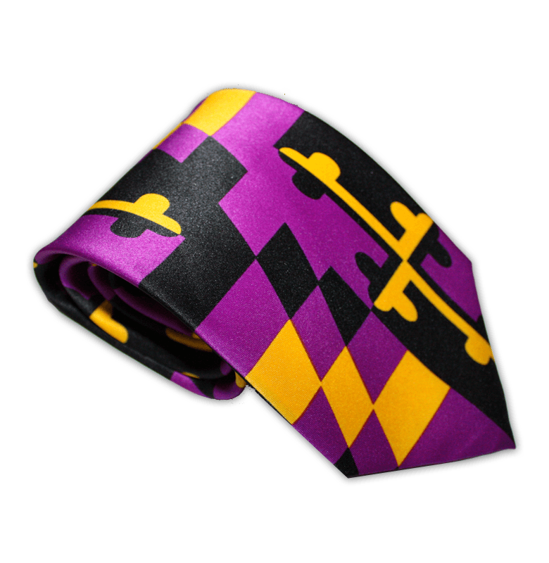 Purple & Gold Maryland Flag / Tie - Route One Apparel