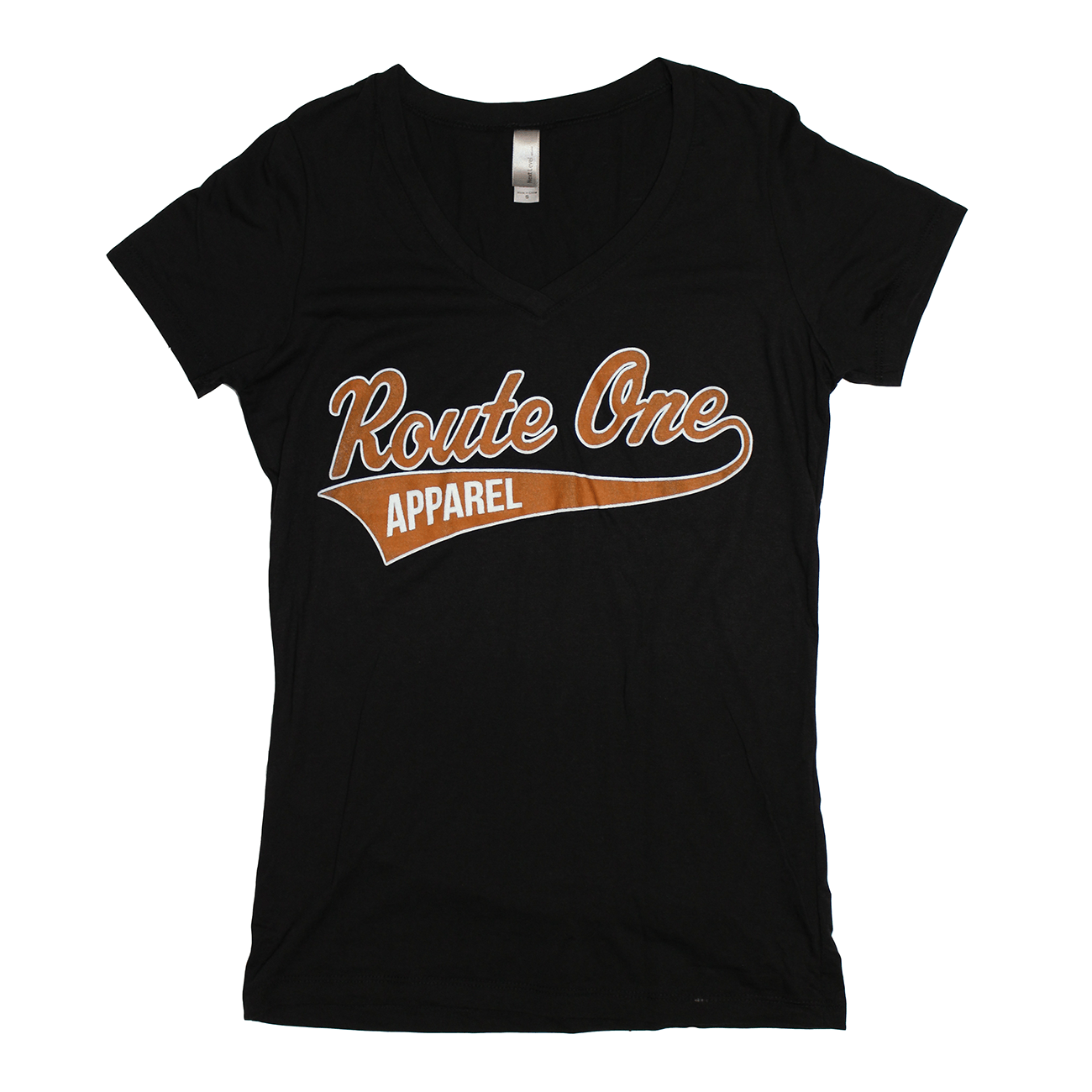 Route One Apparel Baseball Team Spirit (Black) / Ladies V-Neck Shirt - Route One Apparel
