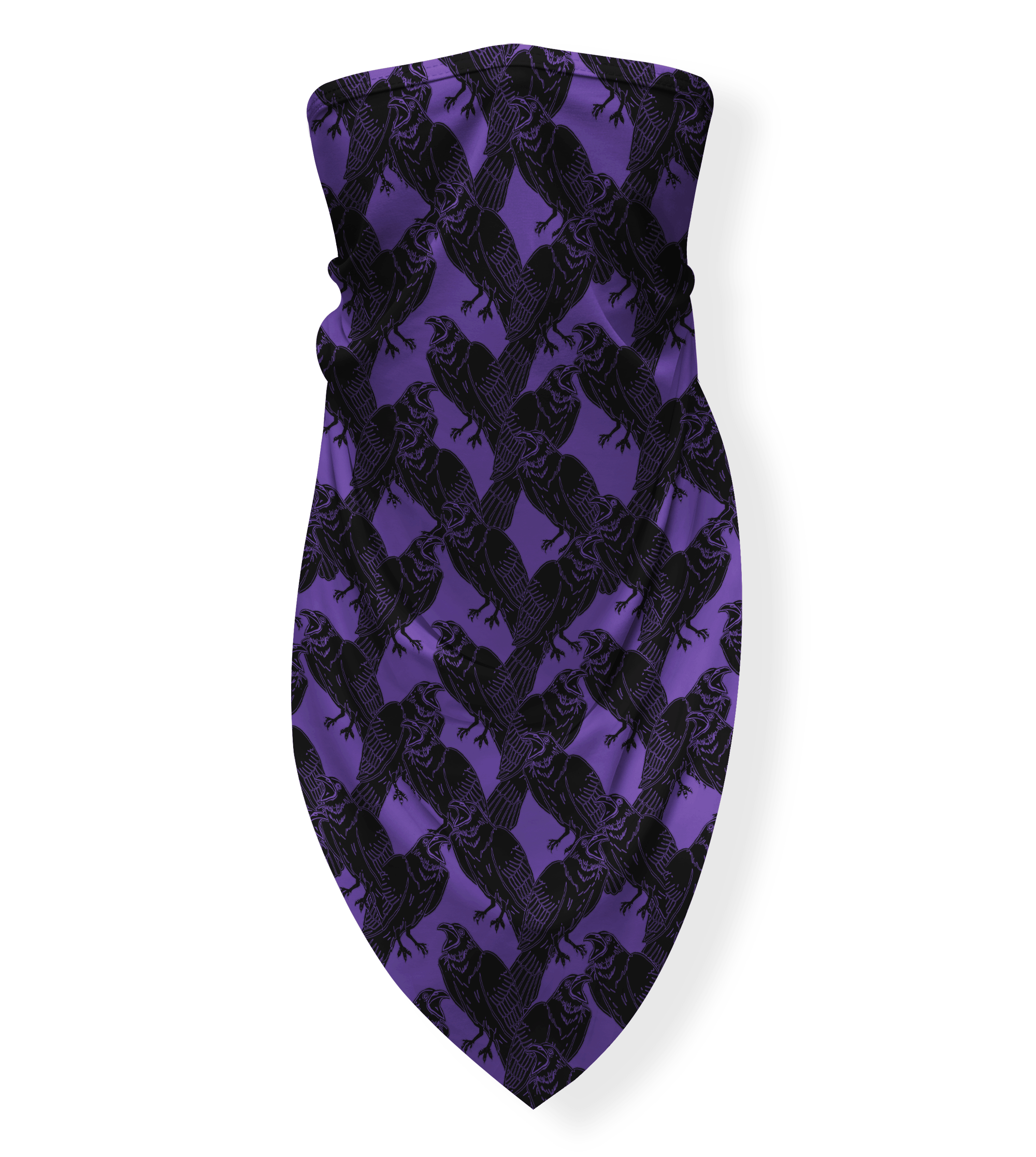 Black Raven Pattern (Purple)  / Neck Gaiter with Ear Loops - Route One Apparel