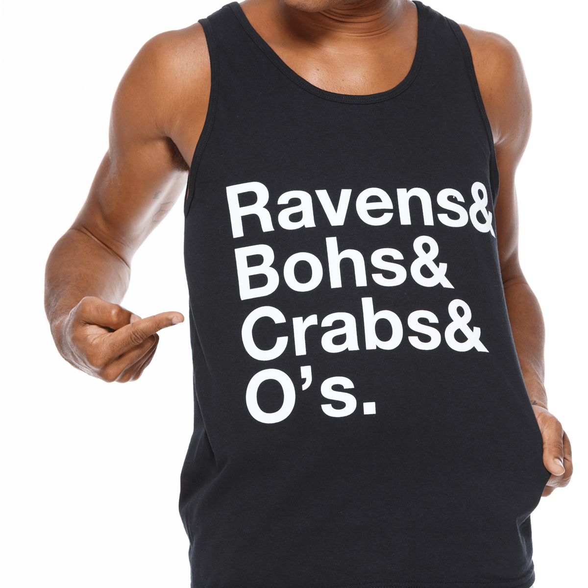 Ravens & Bohs & Crabs & O's Helvetica / Tank - Route One Apparel