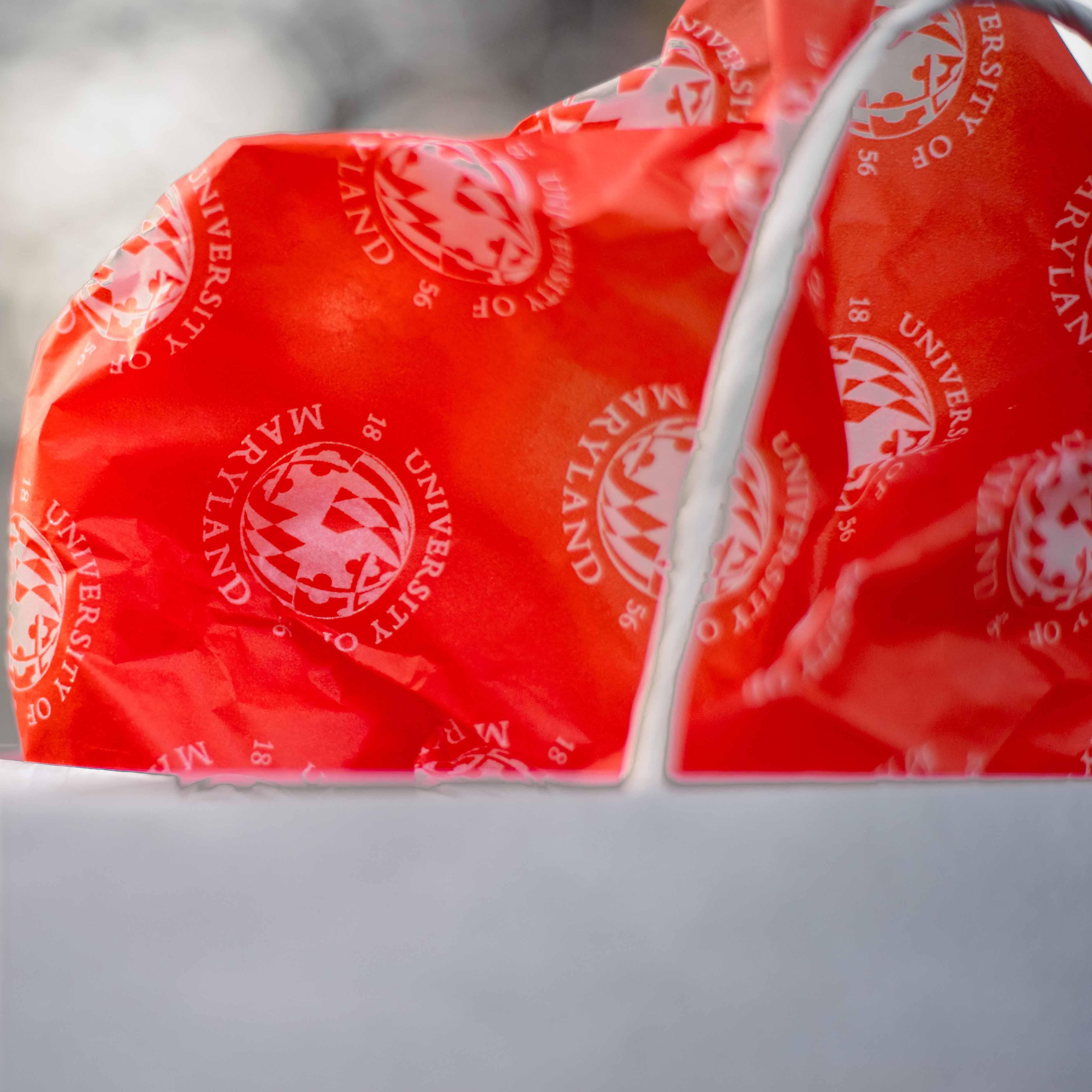 UMD Flag Globe White Pattern (Red) / Tissue Paper Pack - Route One Apparel