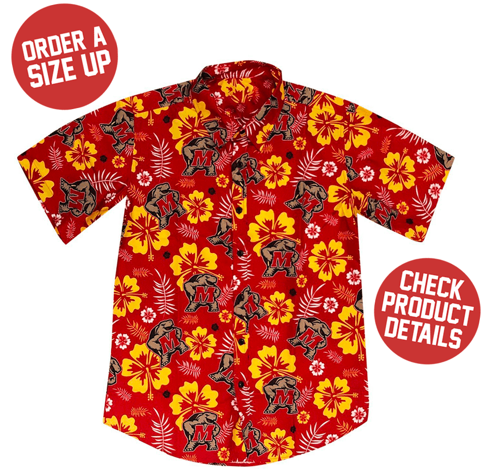 UMD Testudo (Red) / Hawaiian Shirt - Route One Apparel