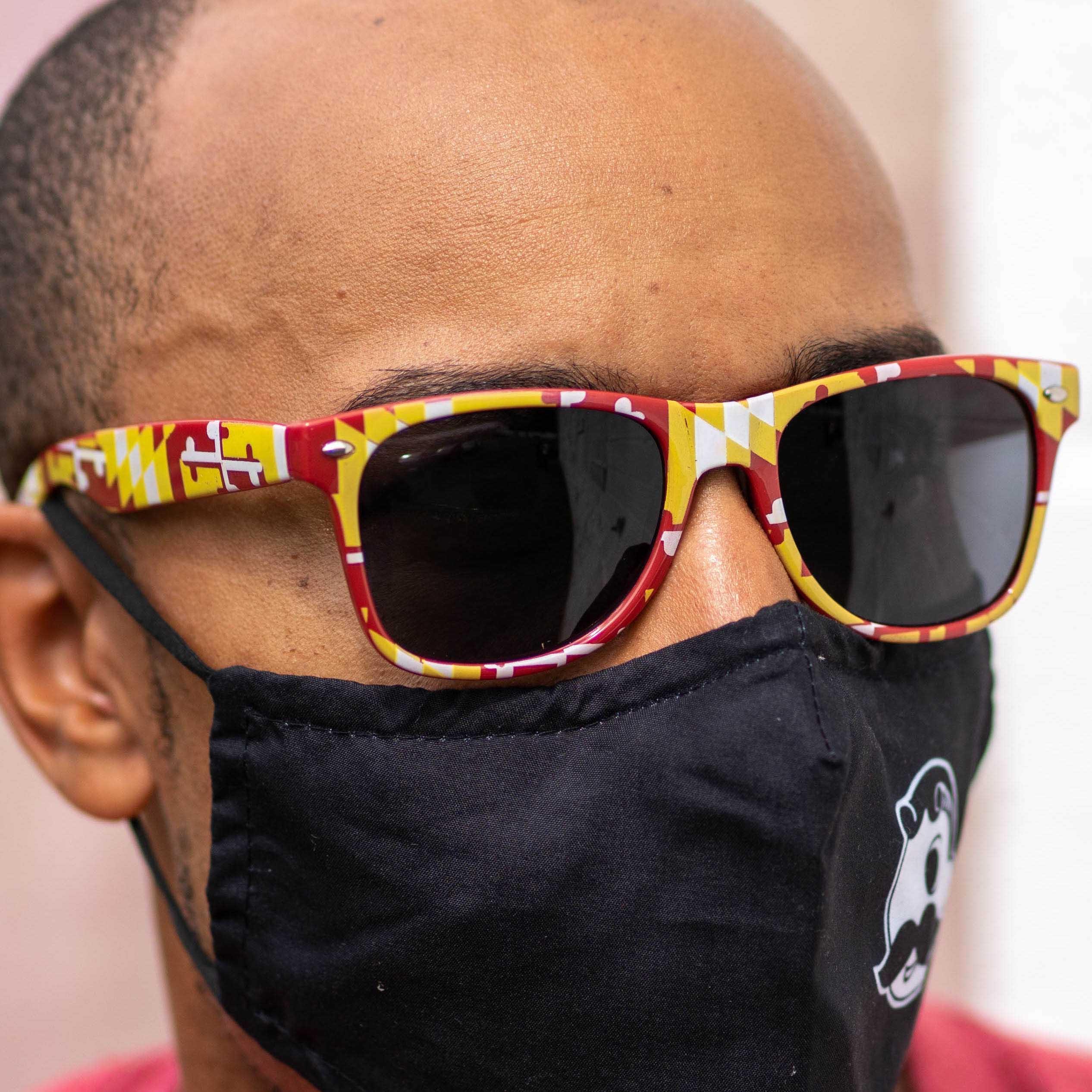 Burgundy & Gold Maryland Full Flag / Shades - Route One Apparel