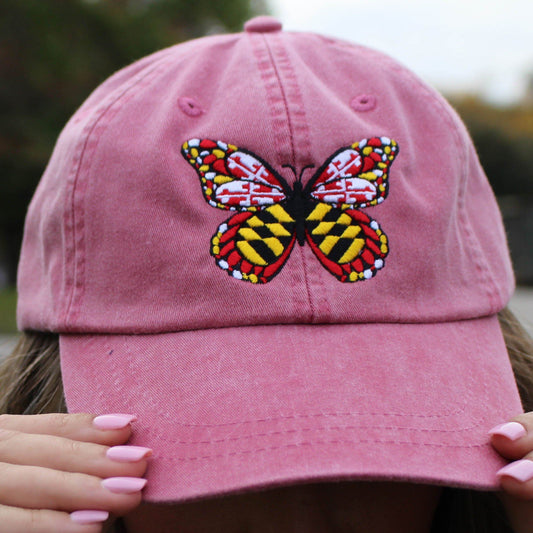 Maryland Flag Butterfly (Red) / Baseball Hat - Route One Apparel