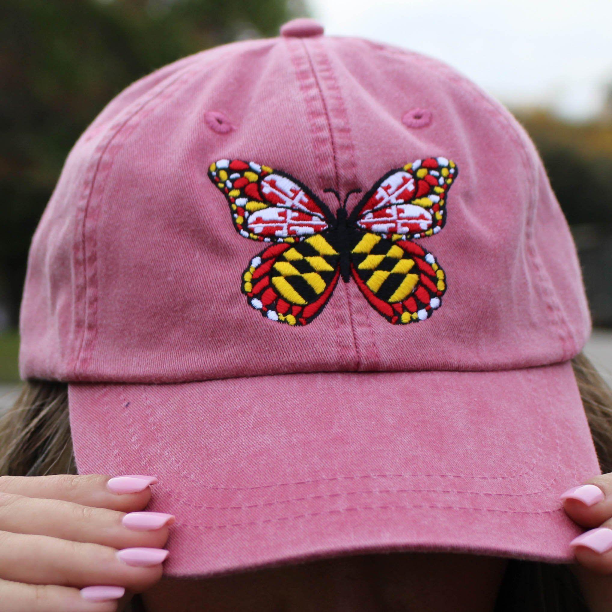 Route One Apparel Maryland Flag Butterfly (Red) / Baseball Hat