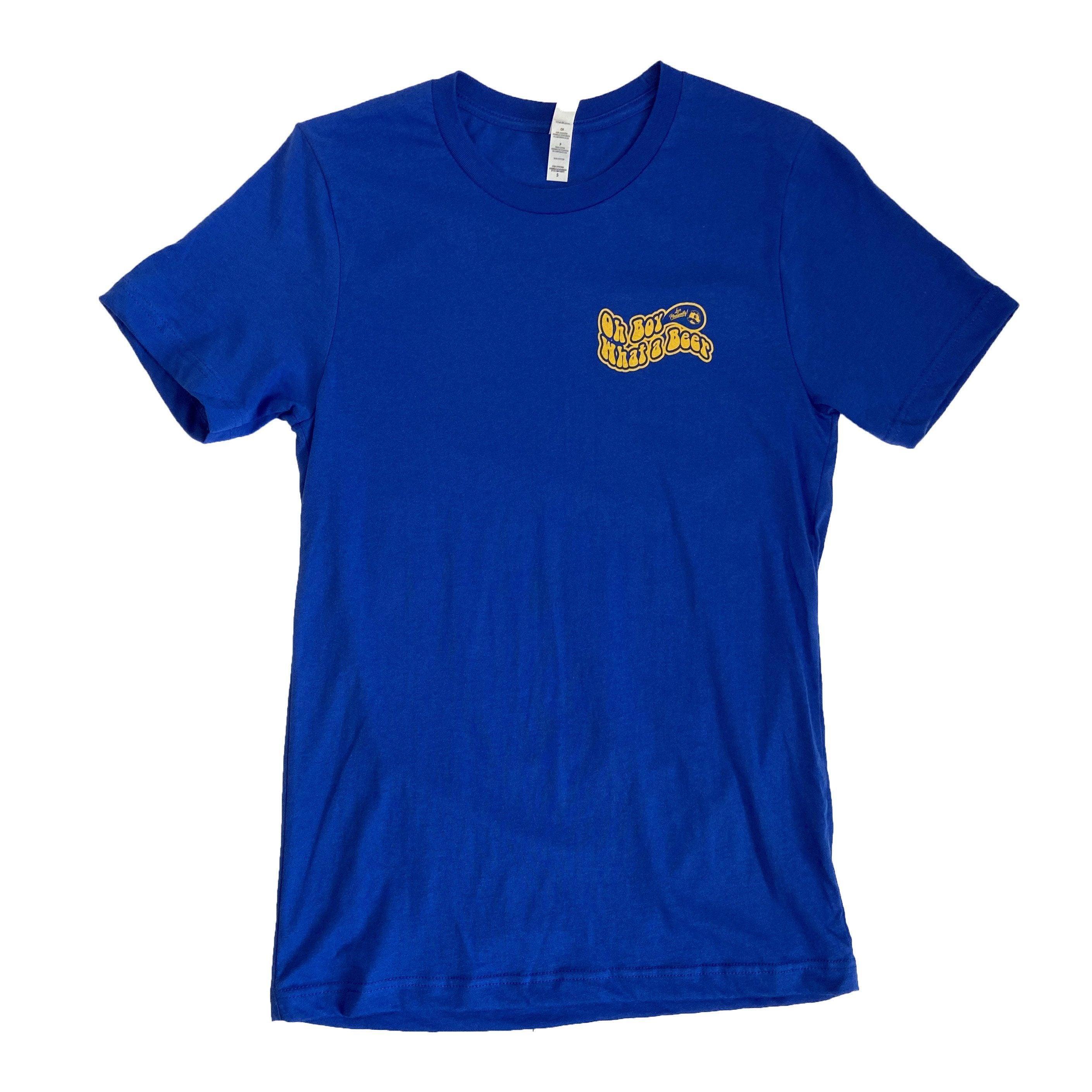 Oh Boy What a Beer - Land of Pleasant Living 70's Retro (Blue) / Shirt - Route One Apparel
