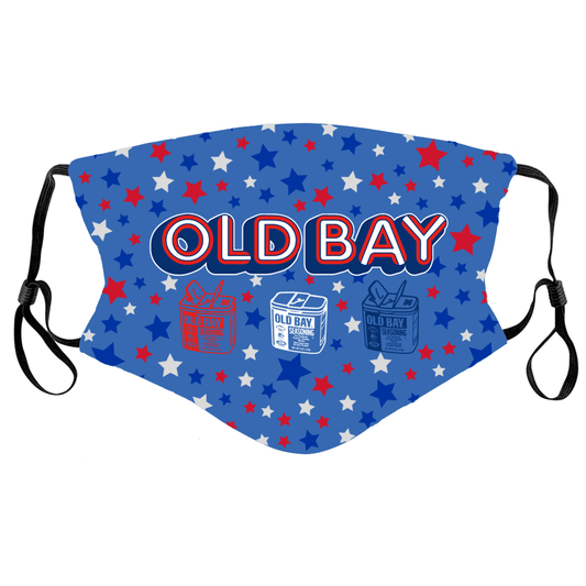Patriotic Old Bay 70's Retro (Blue) / Face Mask - Route One Apparel