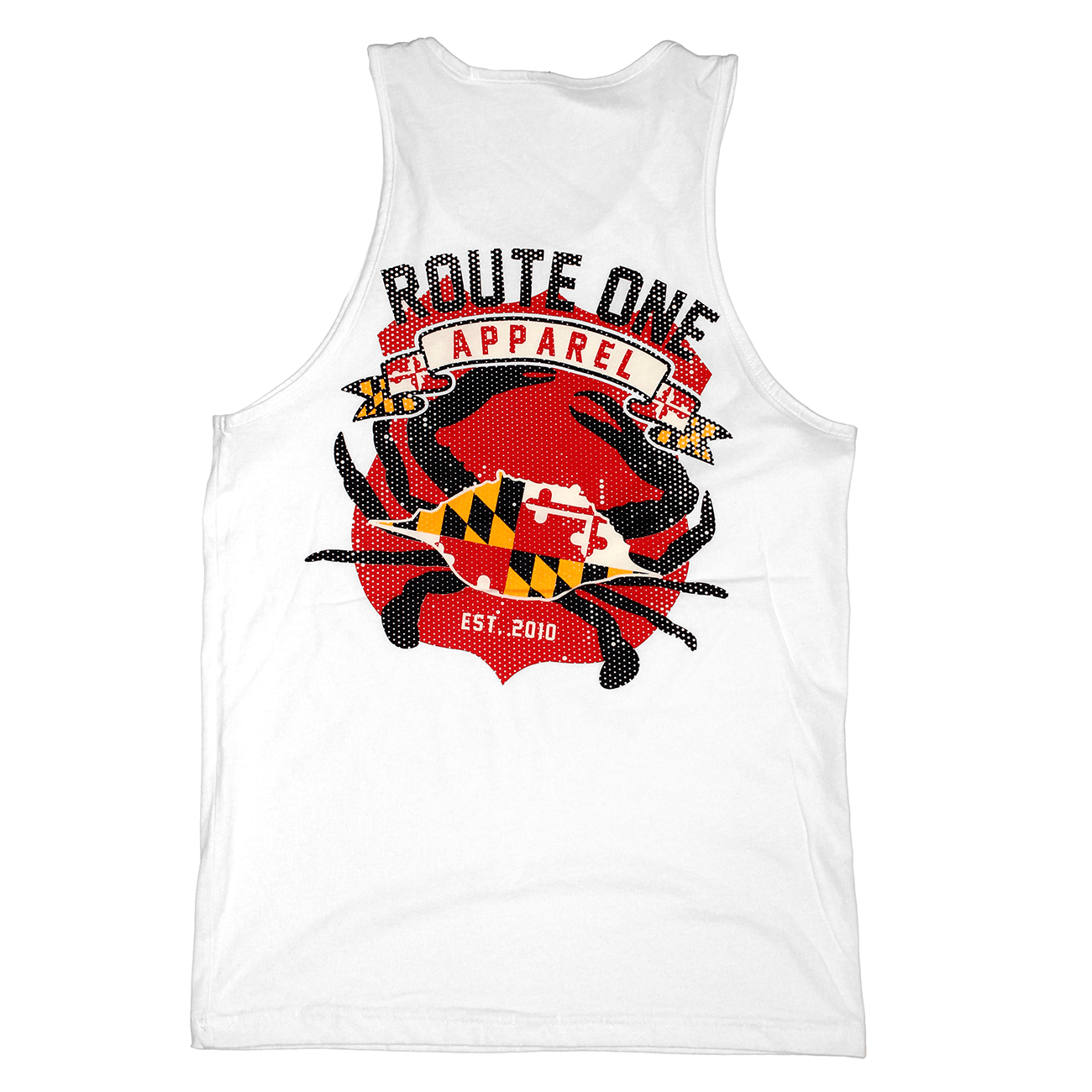 Route One Apparel Classic Flag & Crab (White) /  Tank - Route One Apparel