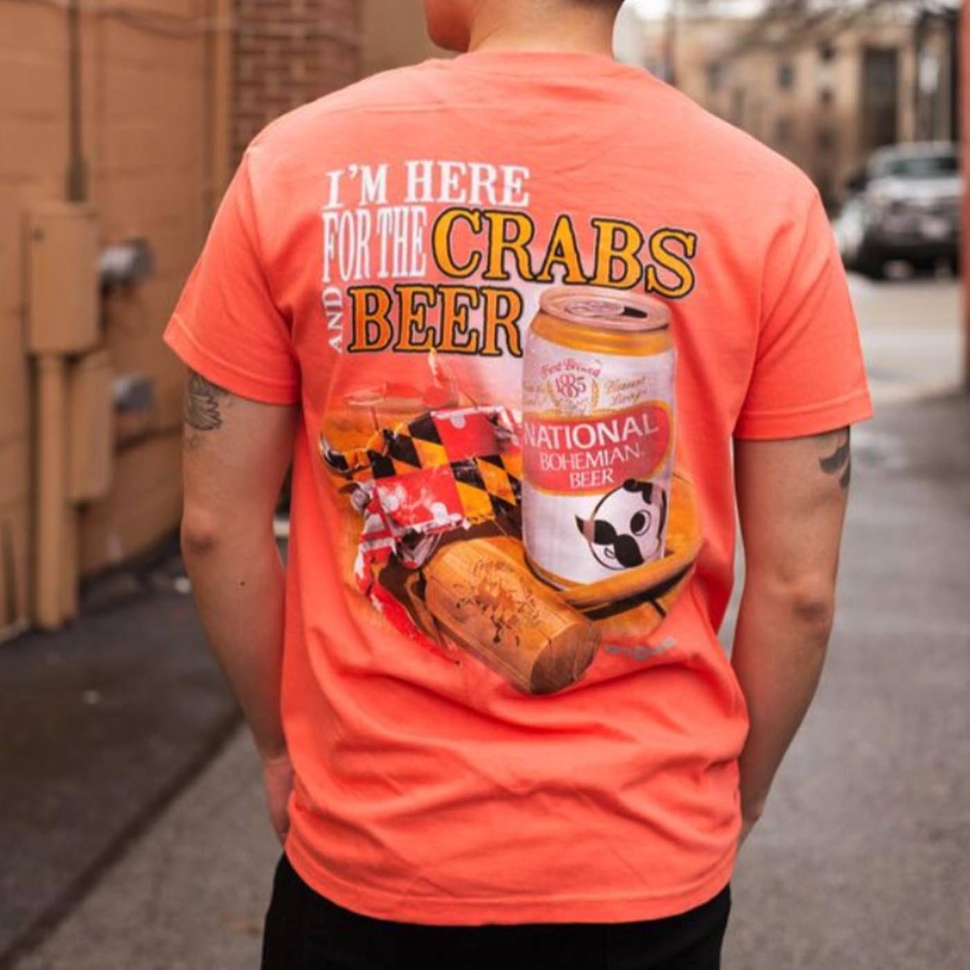 I'm Here for the Crabs & Beer (Bright Salmon) / Shirt - Route One Apparel