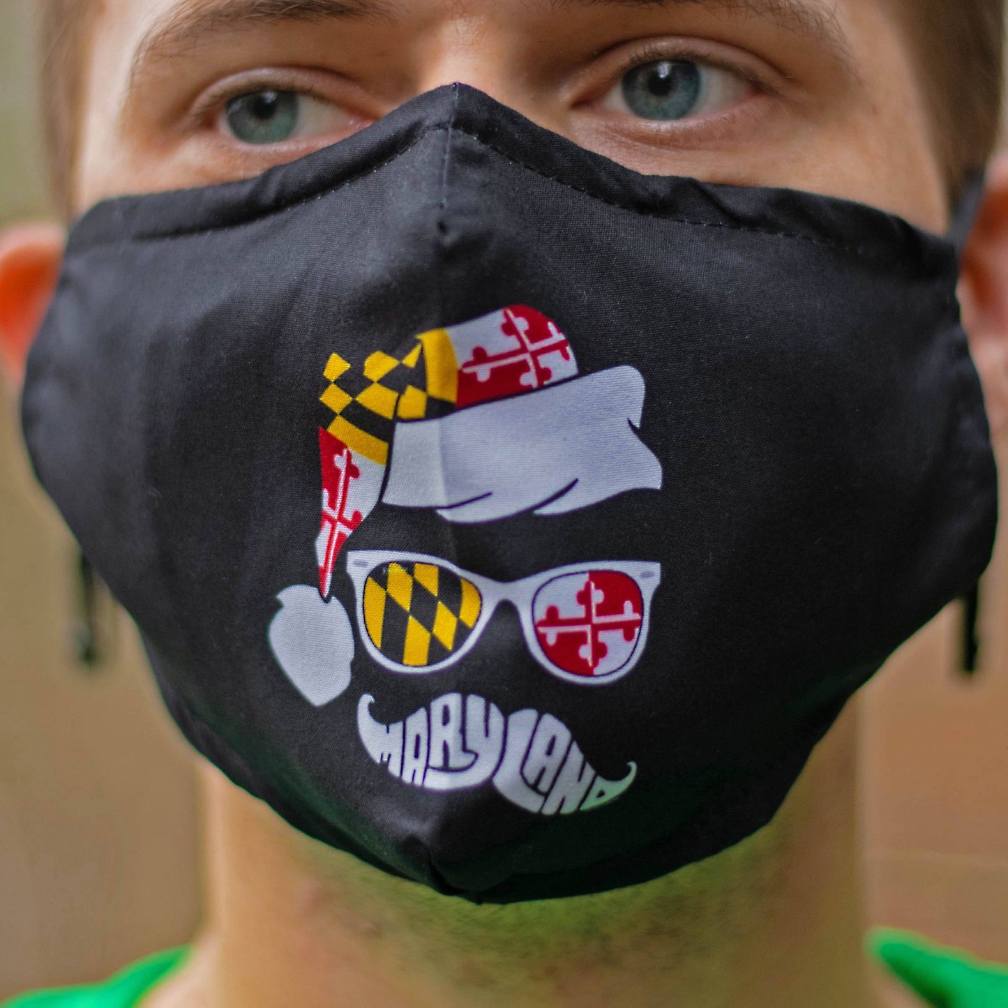 Holiday Maryland Mustache (Black) / Face Mask - Route One Apparel