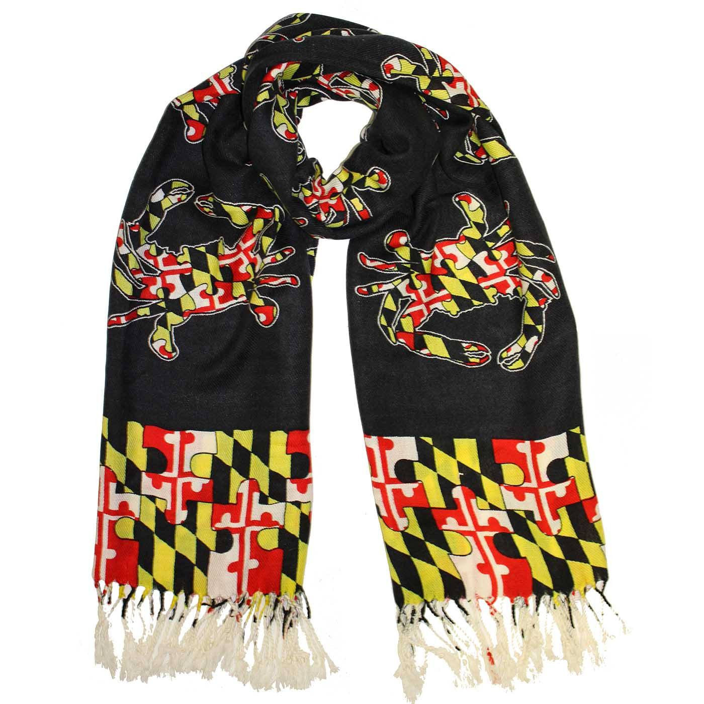 Maryland Flag Crab Puzzle Piece (Black) / Scarf - Route One Apparel