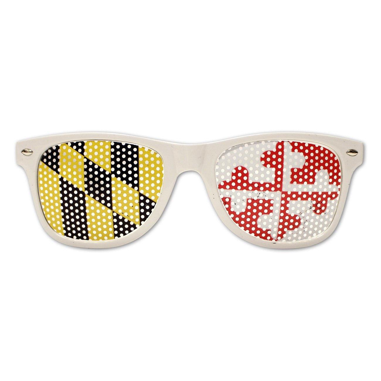 White Maryland Flag LOGO Lenses / Shades - Route One Apparel