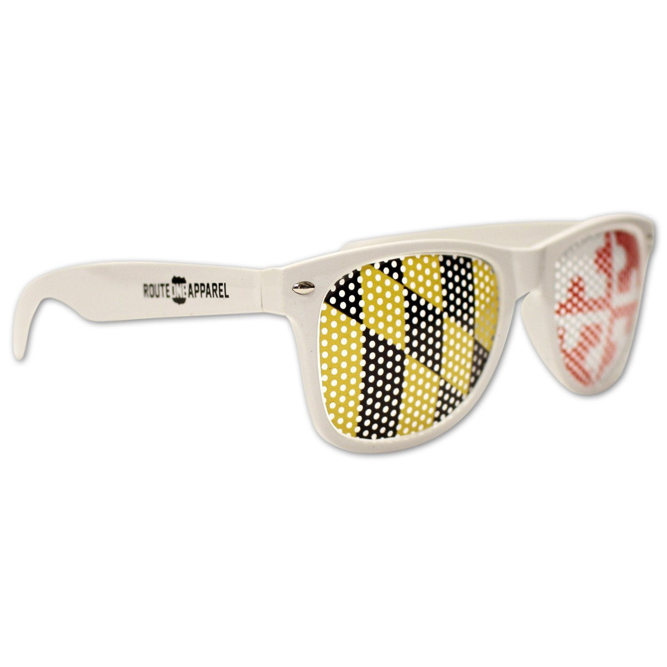 White Maryland Flag LOGO Lenses / Shades - Route One Apparel