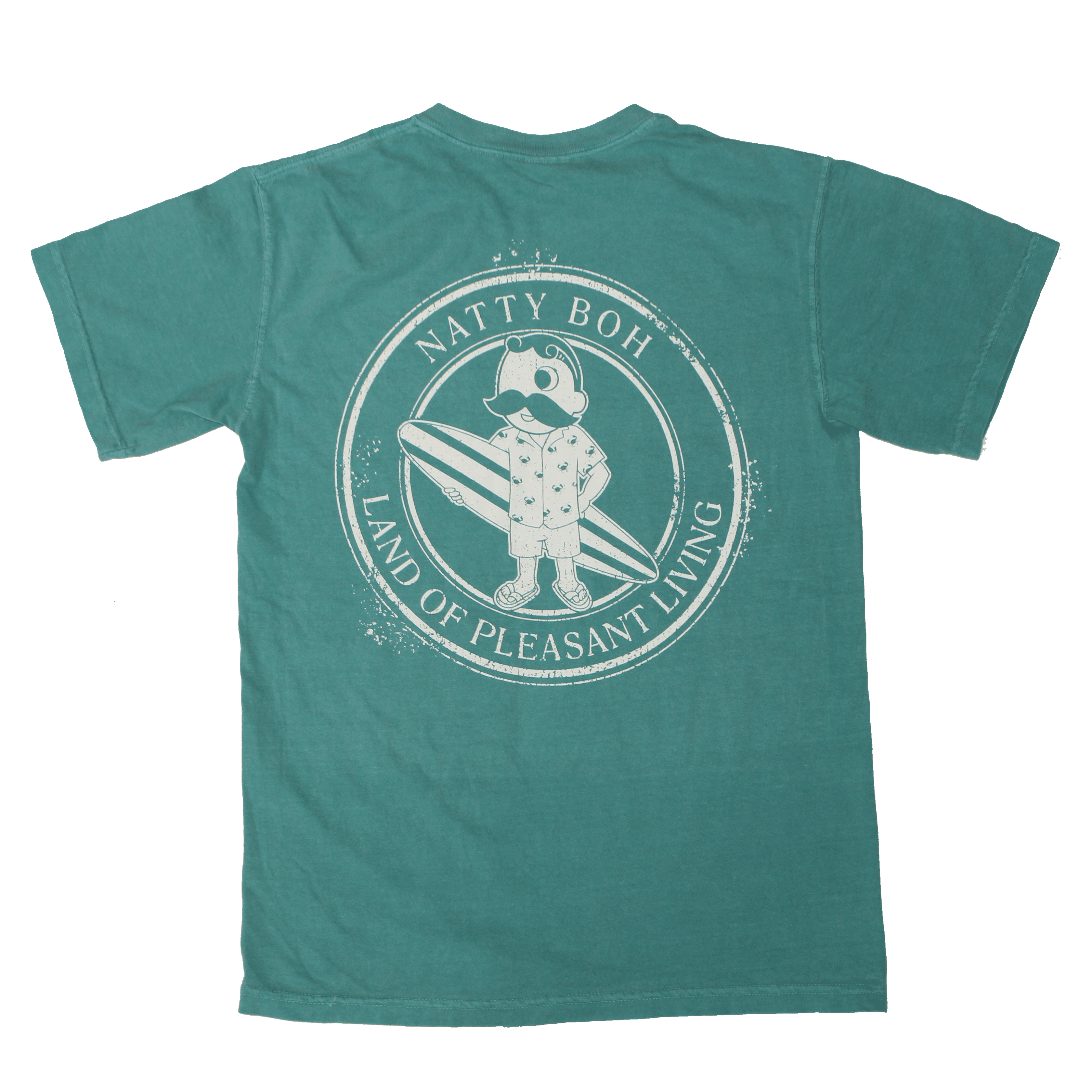 Natty Boh Surfer Dude Land of Pleasant Living (Seafoam) / Shirt - Route One Apparel