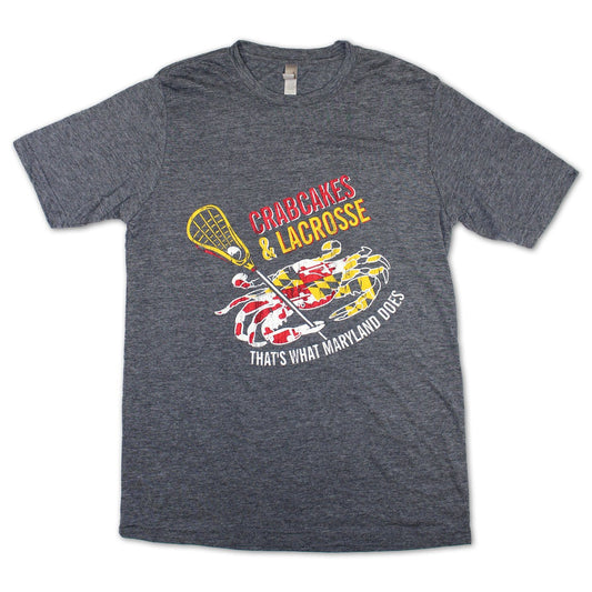 Crabcakes & Lacrosse (Grey) / Shirt - Route One Apparel