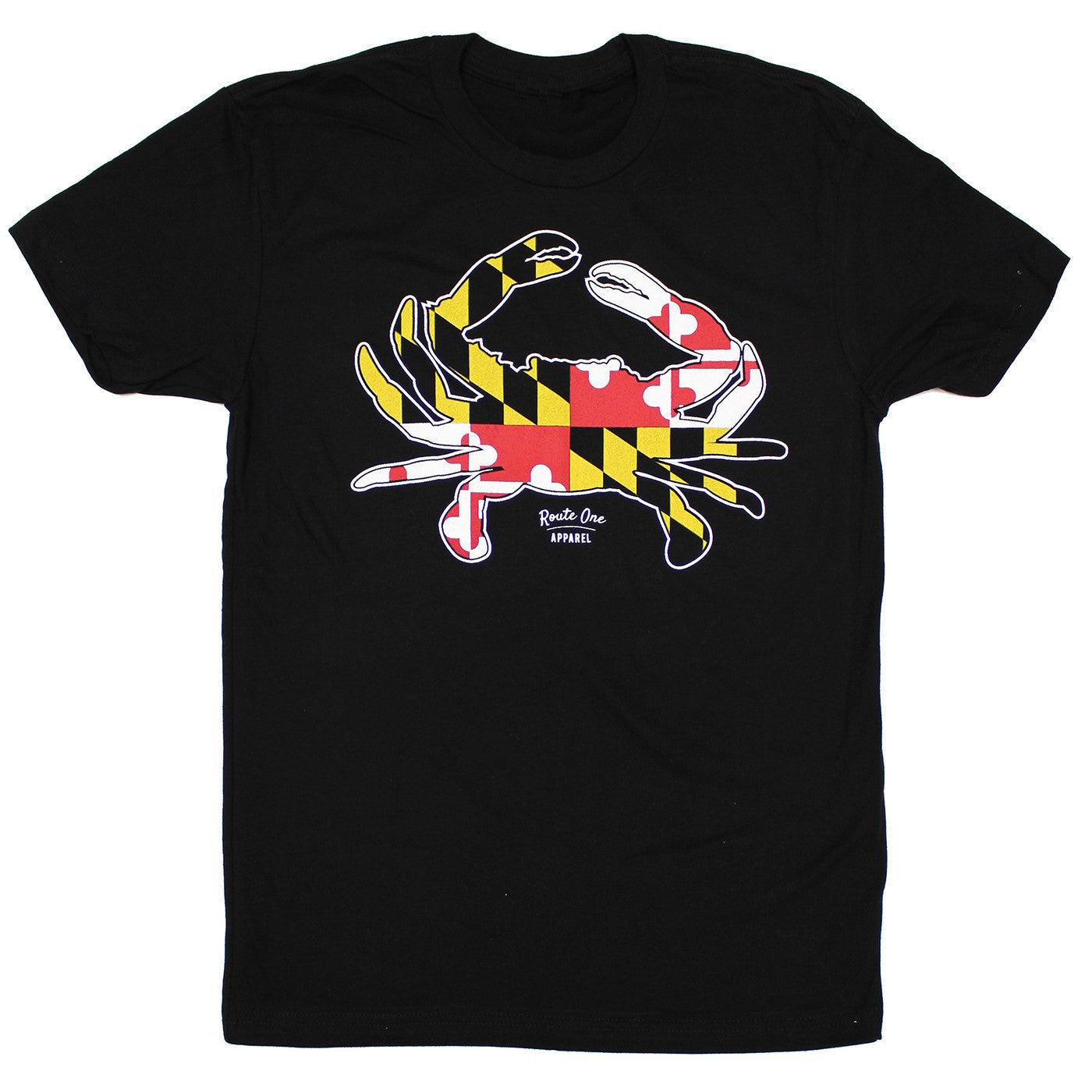 Maryland Full Flag Crab (Black) / Shirt - Route One Apparel