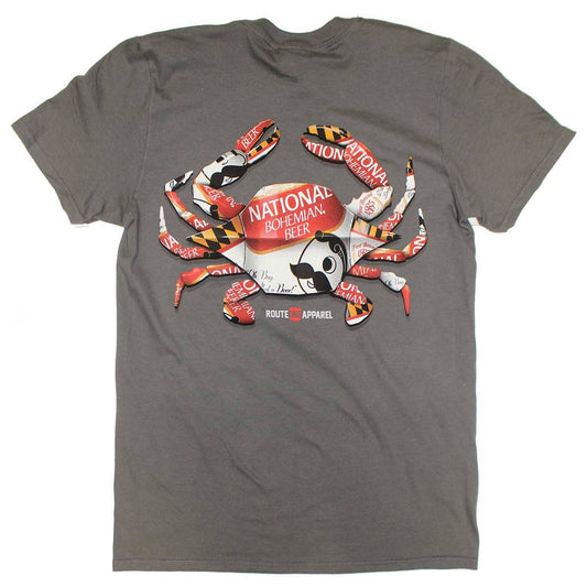 Natty Boh Can Crab (Charcoal) / Shirt - Route One Apparel