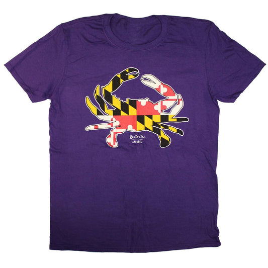 Maryland Full Flag Crab (Purple) / Shirt - Route One Apparel