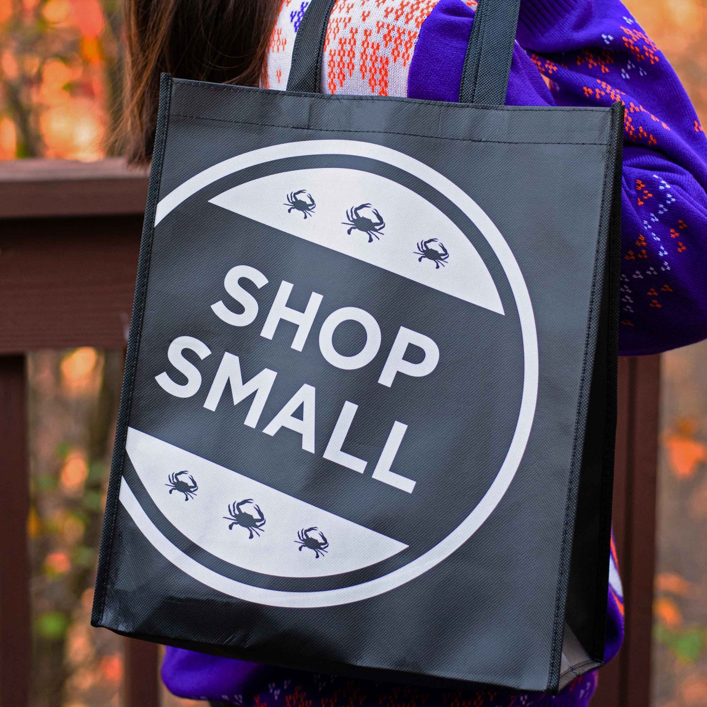 Shop Local - Shop Small Maryland (Black) / Reusable Shopping Bag - Route One Apparel