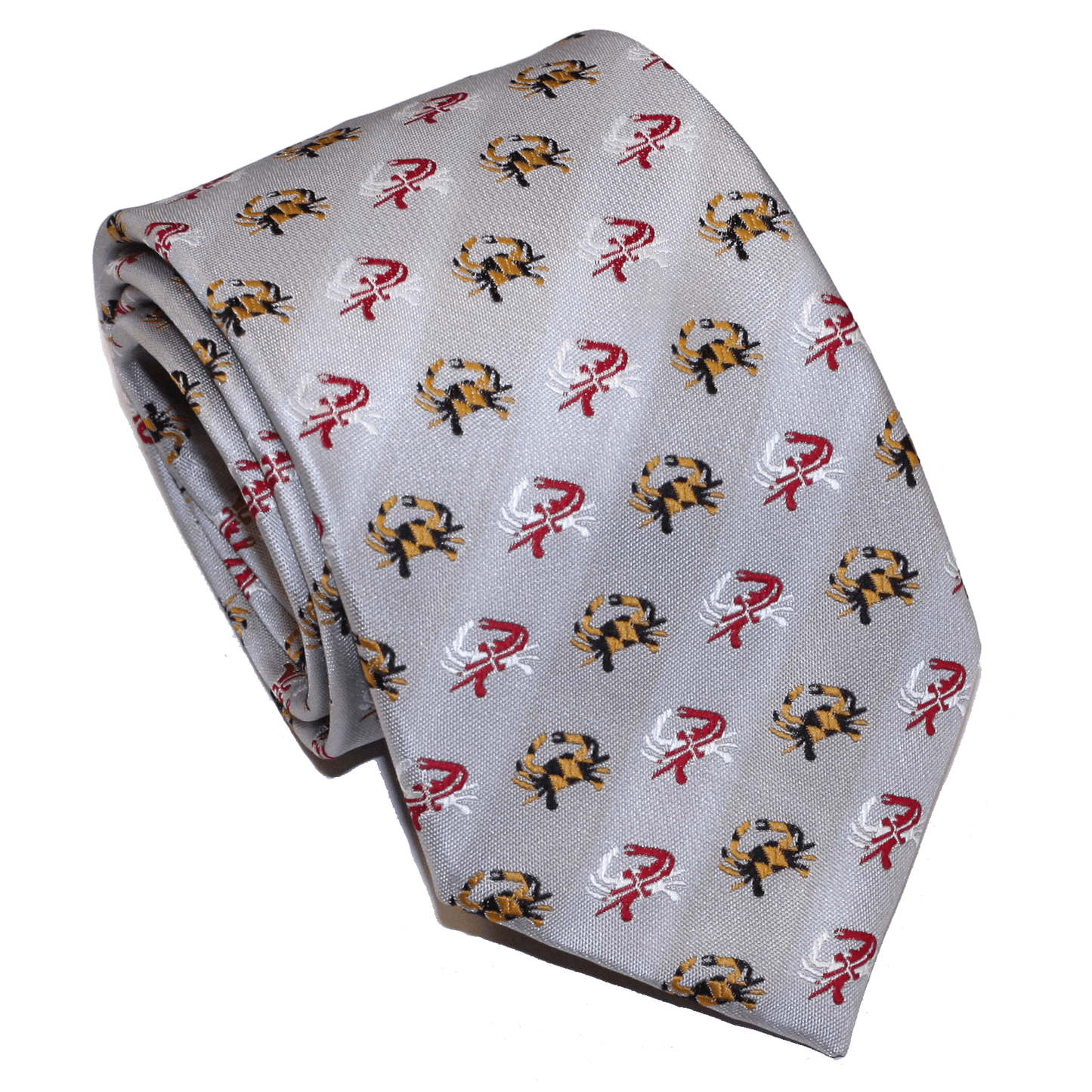 Embroidered Maryland Flag Crab (Silver) / Tie - Route One Apparel