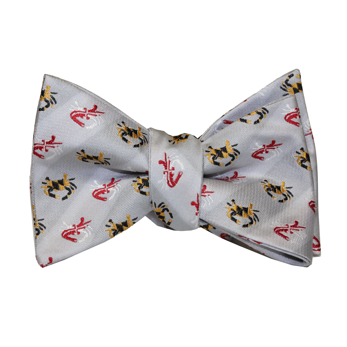 Embroidered Maryland Flag Crab (Silver) / Self-Tie Bowtie - Route One Apparel