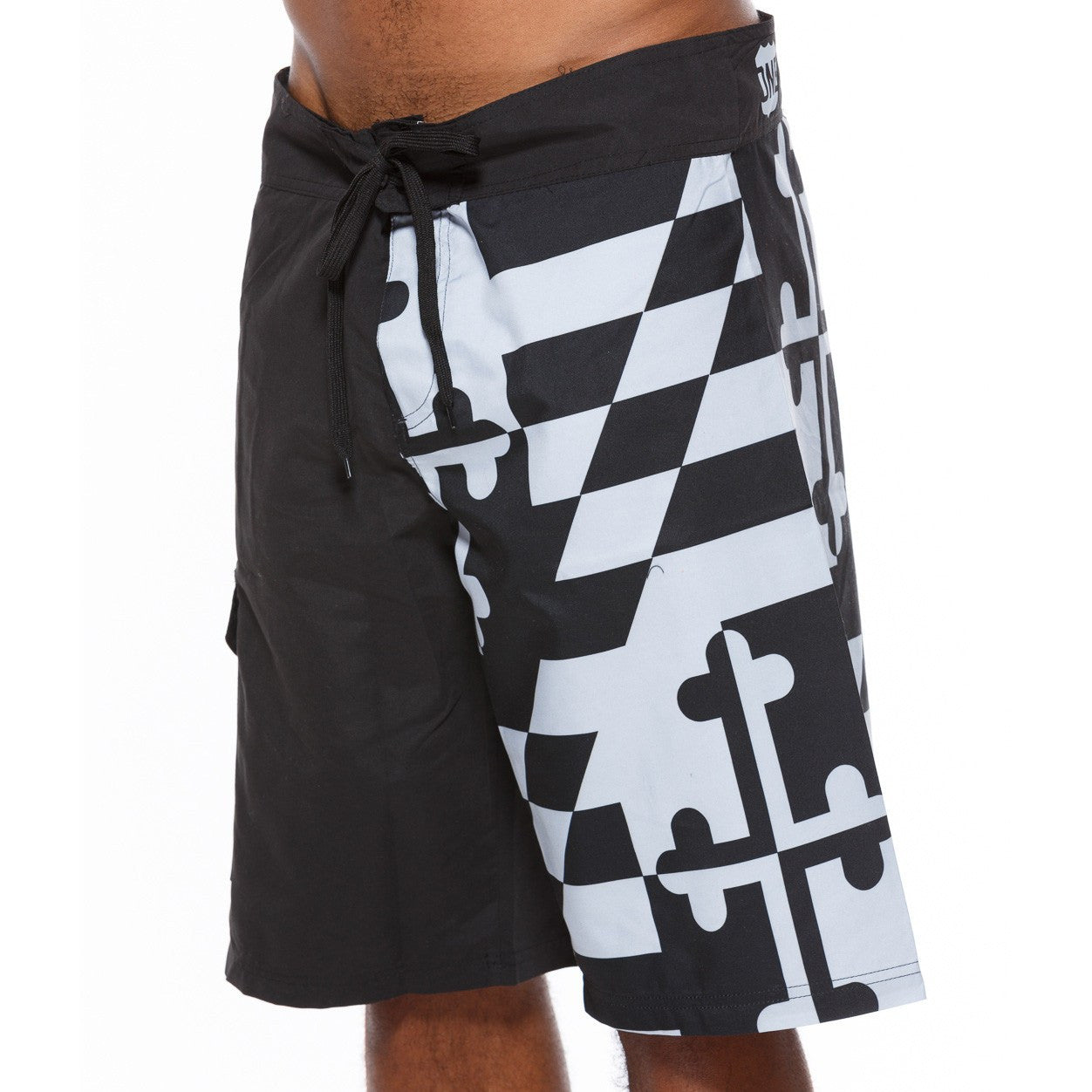 Greyscale Maryland Flag / Board Shorts - Route One Apparel