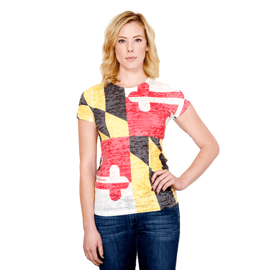 Maryland Flag Fitted Burnout *Vintage* / Ladies Shirt - Route One Apparel