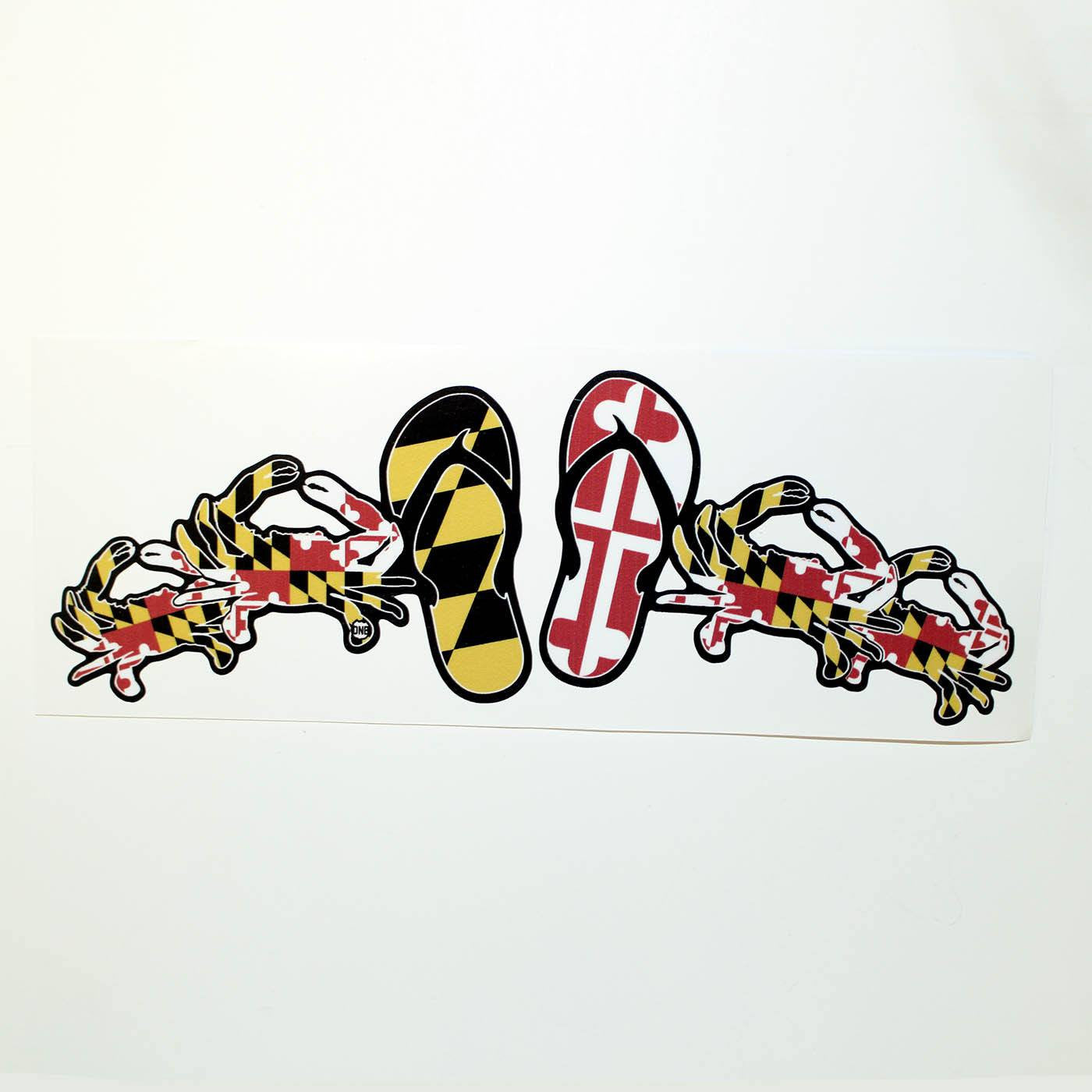 Maryland Flip Flops & Crabs / Sticker - Route One Apparel
