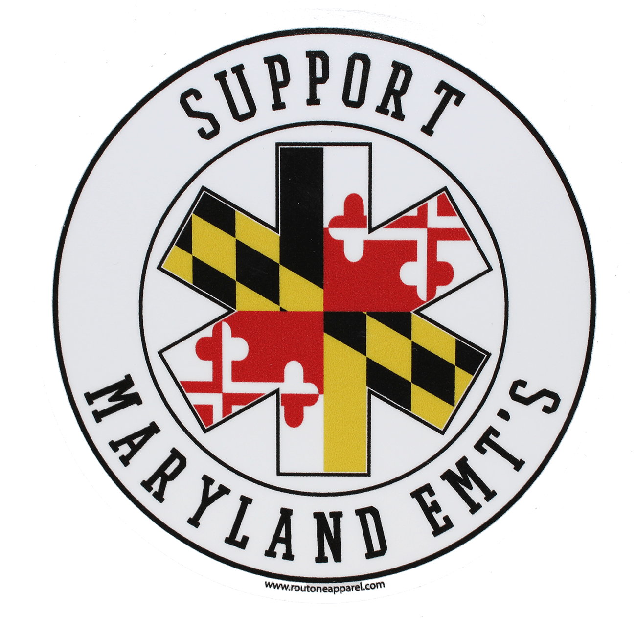 Support Our Maryland EMT's (Round) / Sticker - Route One Apparel